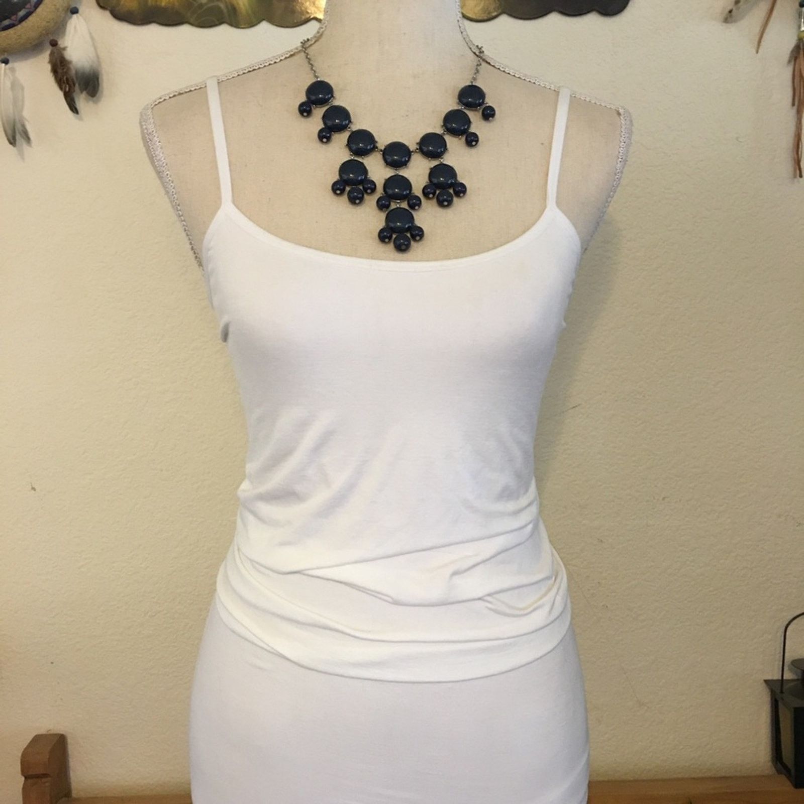 Jewelry Modern navy beaded chandelier style necklace Size ONE SIZE - 4 Thumbnail
