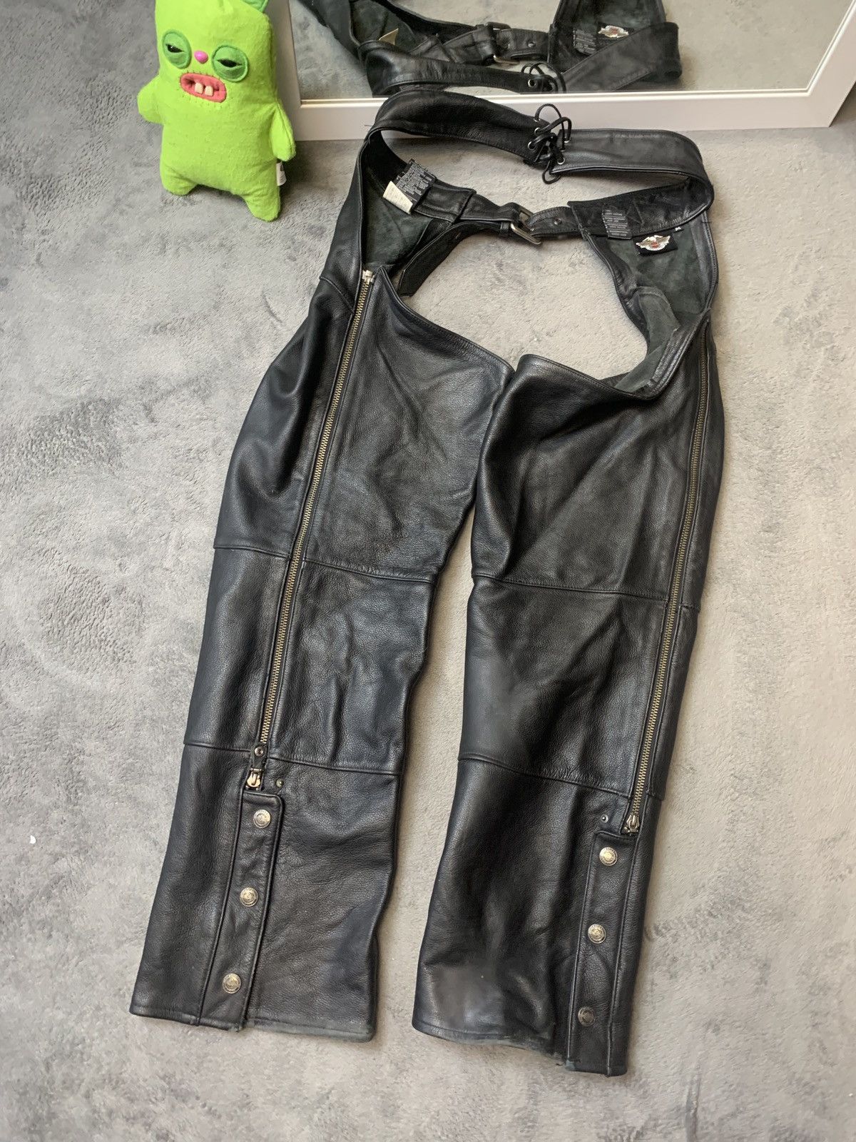 Harley Davidson × Vintage Vintage Harley Davidson Cowboy Cropped Leather Pants Size US 32 / EU 48 - 2 Thumbnail
