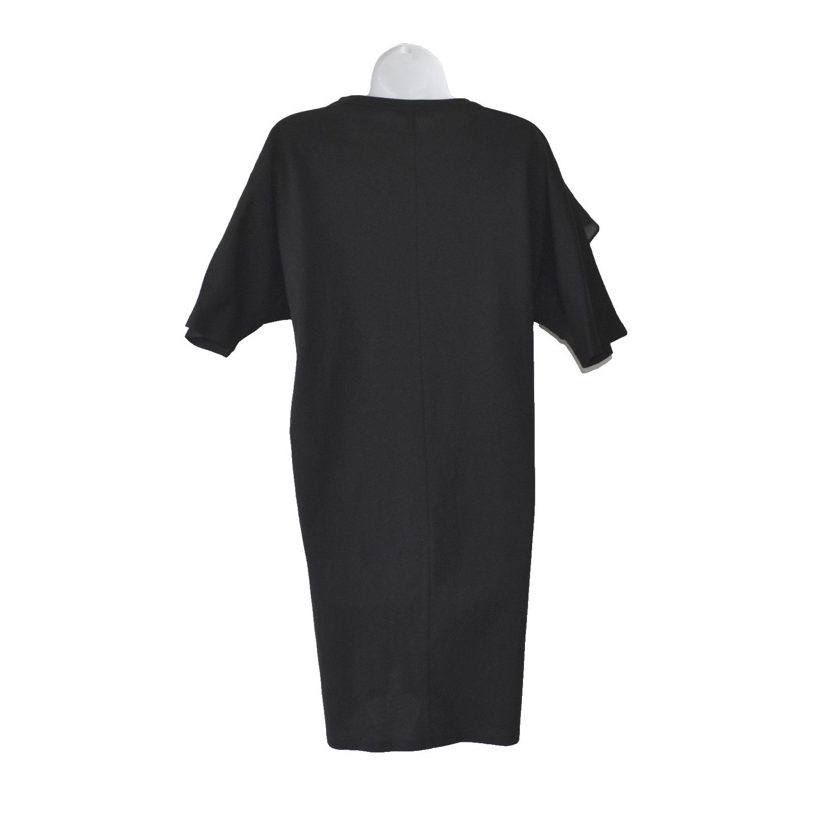 Cos COS Black Cotton Short Sleeve Ruffle Bow Mini Dress Size L Size L / US 10 / IT 46 - 4 Thumbnail