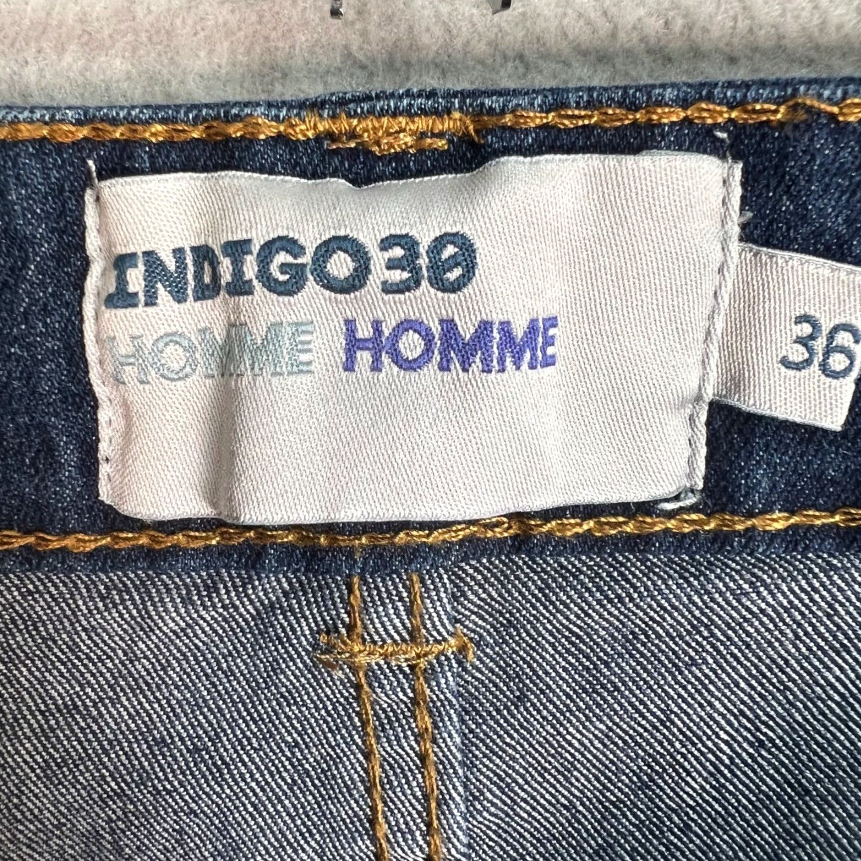 Vintage Indigo Homme Mens Jeans 36 x 30 Slim Denim Stretch Cotton 5-Pocket Straight Blue Regular Size 36 Inseam 28 Vintage: No Size US 36 / EU 52 - 3 Thumbnail