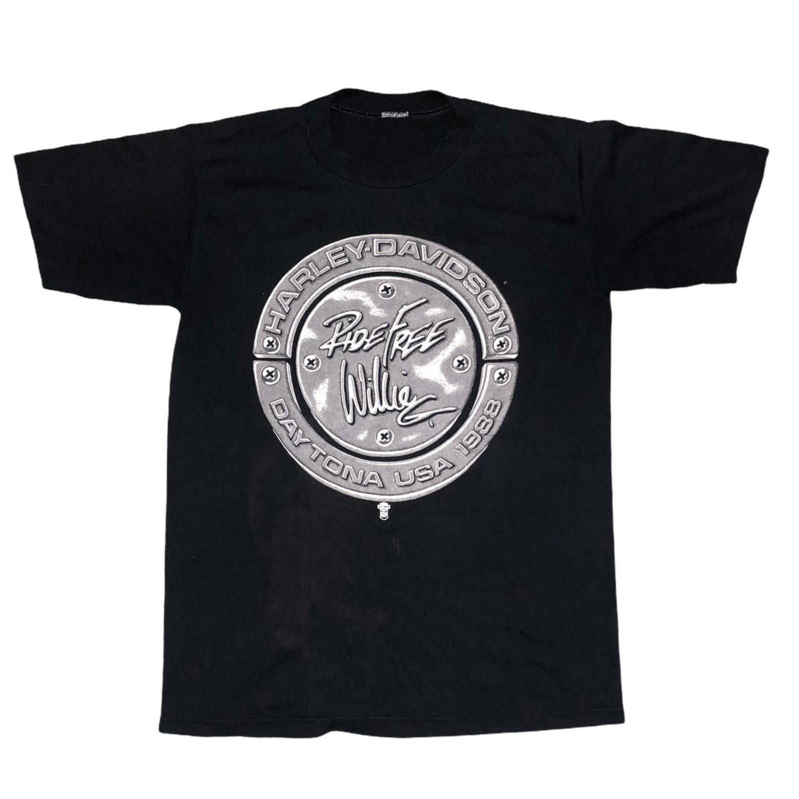 Harley Davidson Vintage 80s Harley Davidson Ride Free Willie T-shirt Size US S / EU 44-46 / 1 - 1 Thumbnail