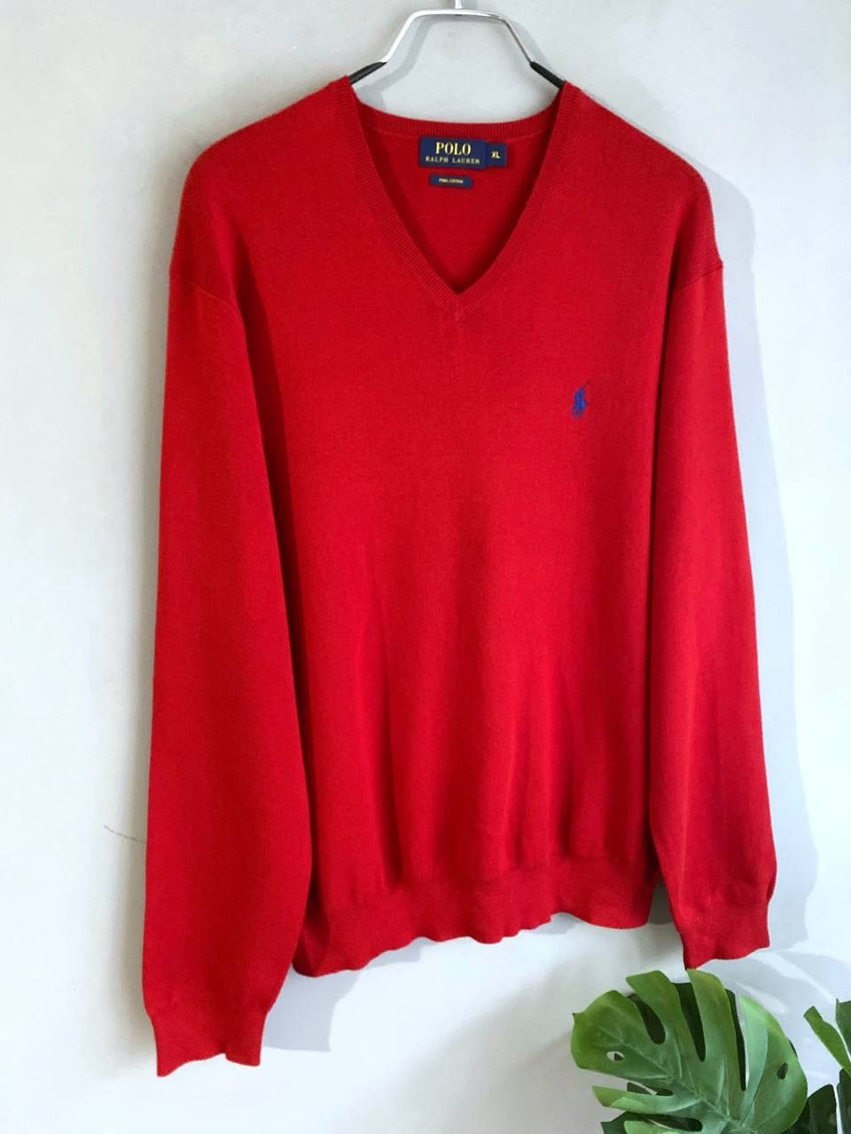 Polo Ralph Lauren Polo Ralph Lauren Men's V-Neck Red Knit Jumper Sweater, XL Size US XL / EU 56 / 4 - 3 Thumbnail