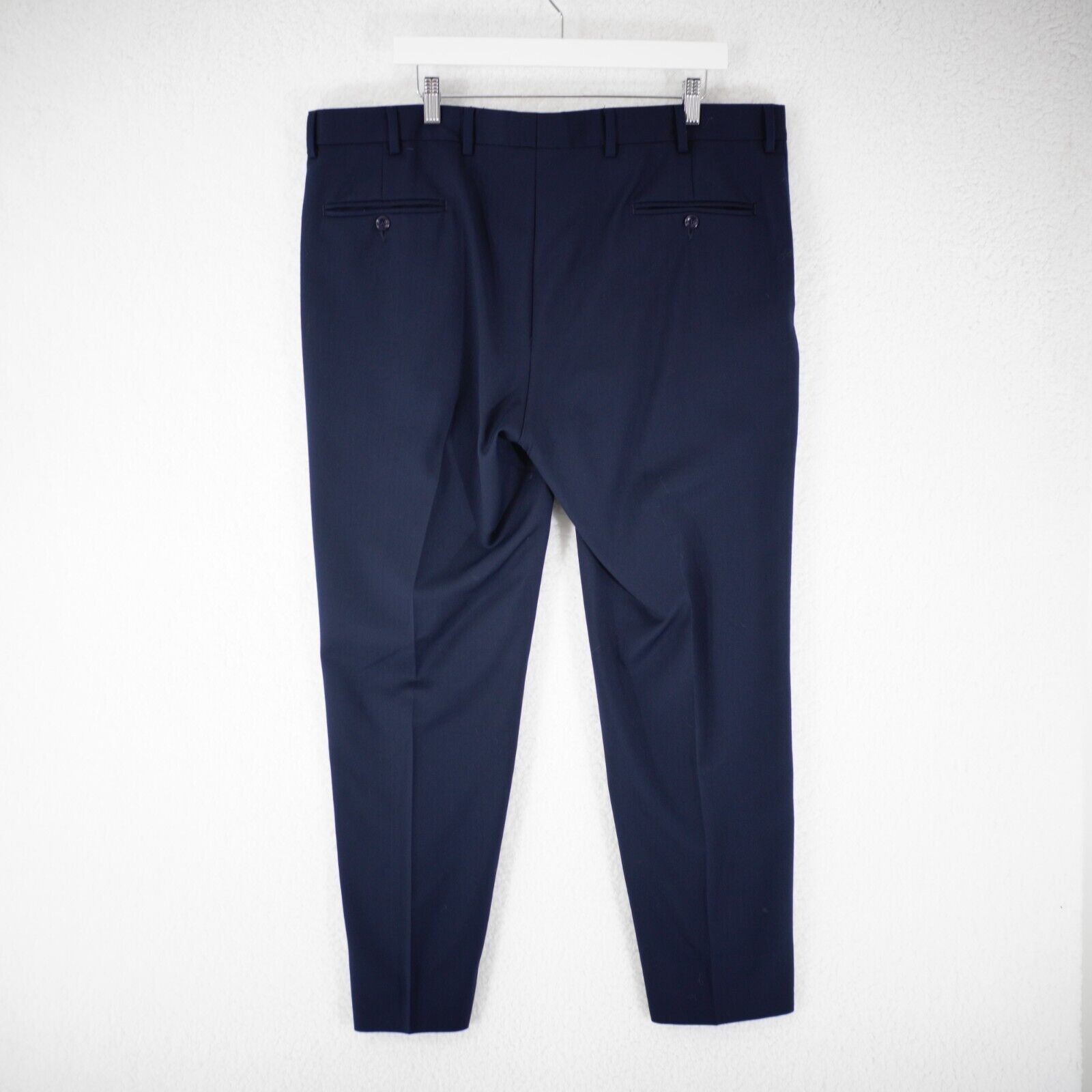 Jos. A. Bank Jos A Bank Tailored Executive Blue Flat Front Wool Mid Rise Size 40R - 3 Thumbnail