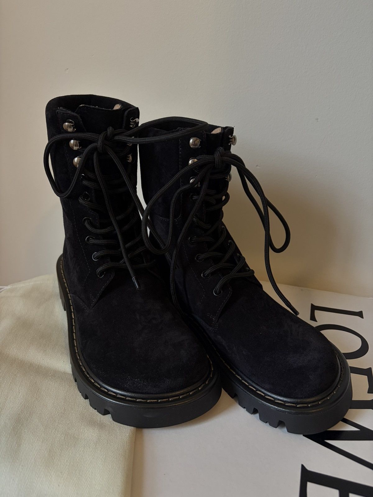 Loewe Loewe Sierra Suede Combat Boot Size US 7 / IT 37 - 1 Thumbnail