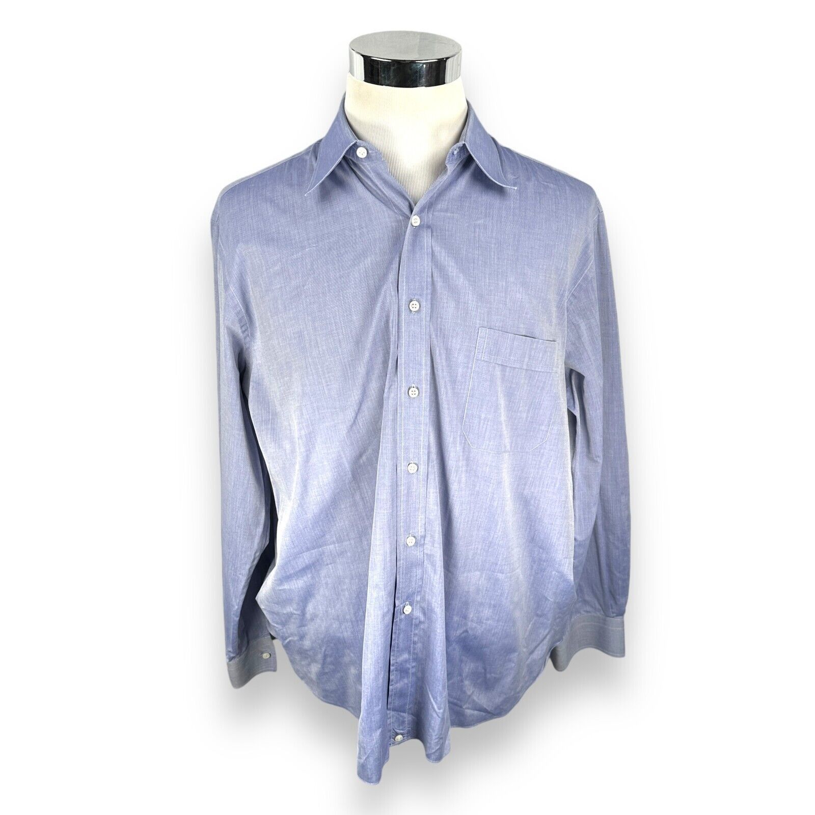 The Unbranded Brand Marol Bologa Dress Shirt Men 43 17 Blue White Striped Purple Size US L / EU 52-54 / 3 - 1 Thumbnail