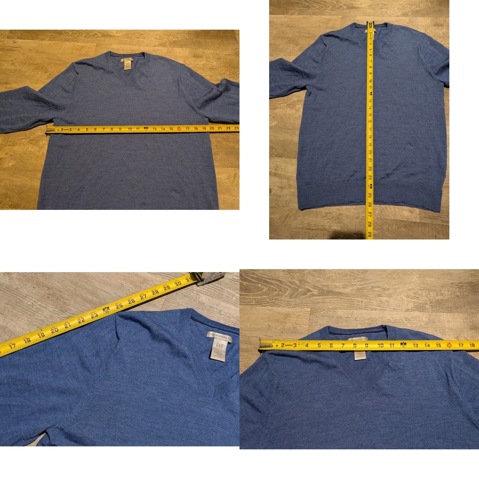 Gap GAP Men’s Blue V-Neck Sweater 100% Italian Merino Wool Size M Pullover Knit Lightweight All Seasons Casual Business Size US M / EU 48-50 / 2 - 8 Thumbnail