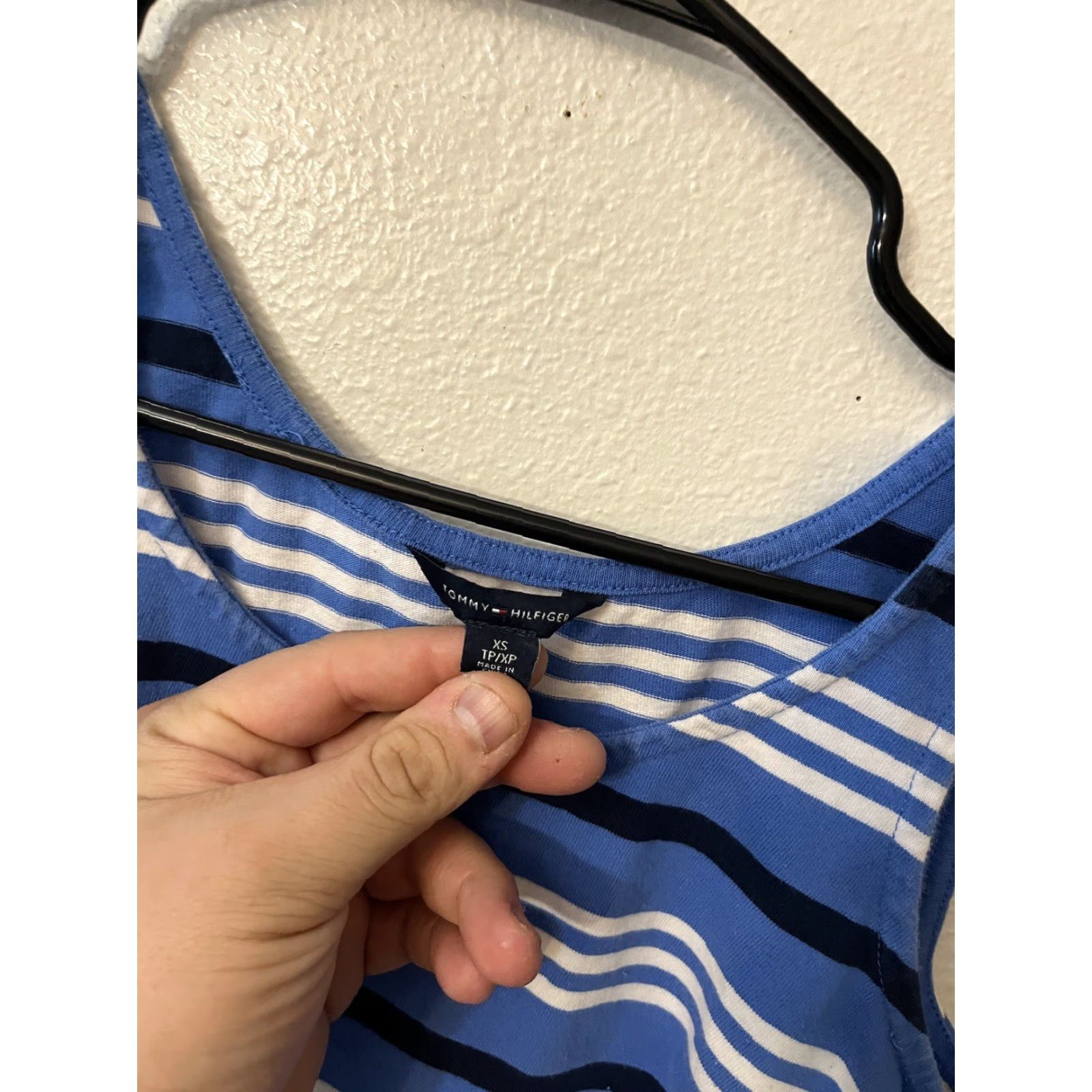 Tommy Hilfiger Tommy Hilfiger Blue Striped Sleeveless Knee Length Knit Tank Dress XS Women Casual Knit Dress Size XS / US 0-2 / IT 36-38 - 2 Thumbnail