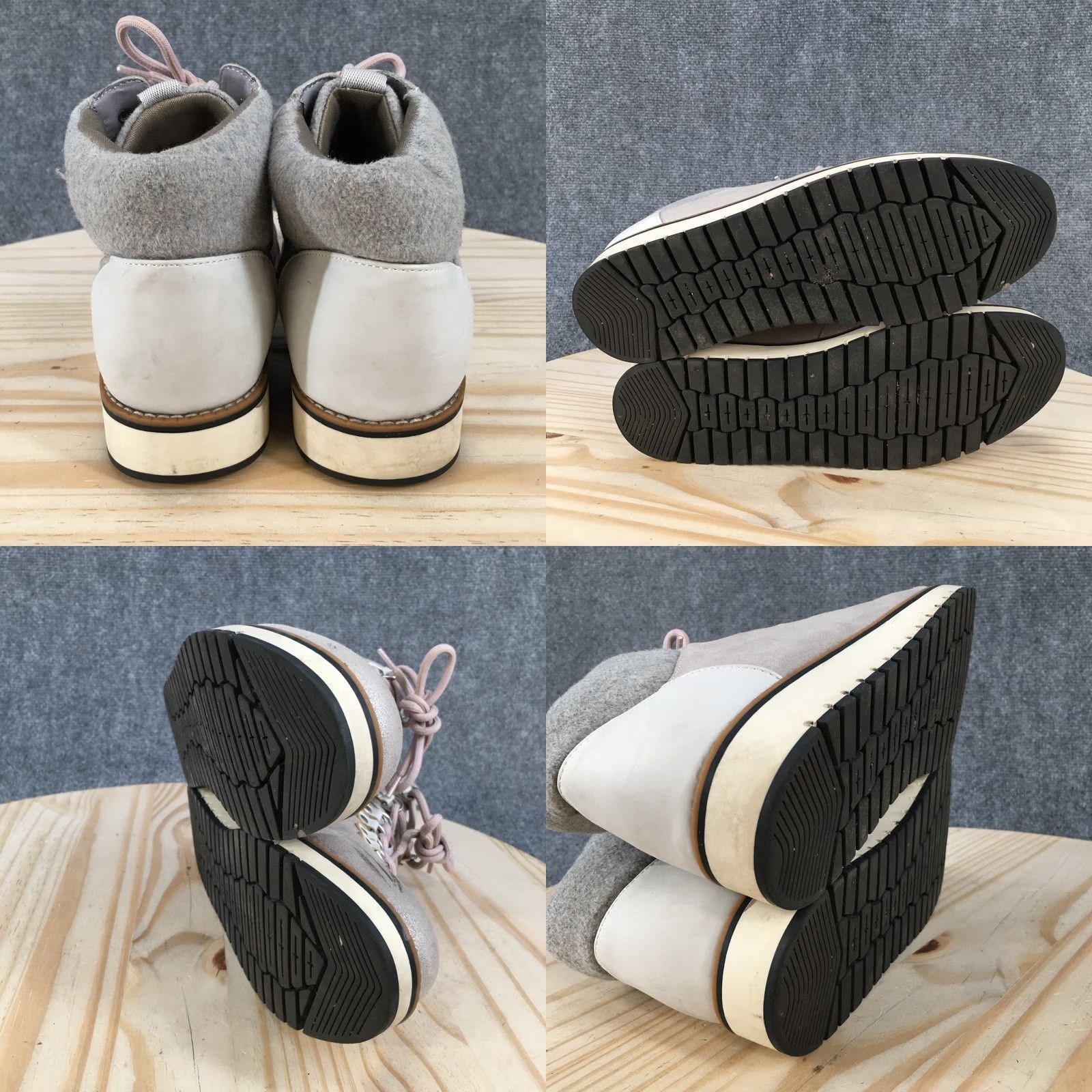 Vintage White Mountain Clifton Lace Up Ankle Bootie Gray Boots Womens 9.5 M Casual Walking Flat Heel 1in Shoes Size US 10 / IT 40 - 9 Thumbnail
