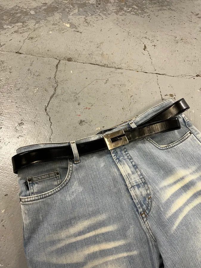 Gucci 2000s Gucci G Logo Black Leather Belt Size ONE SIZE - 2 Thumbnail