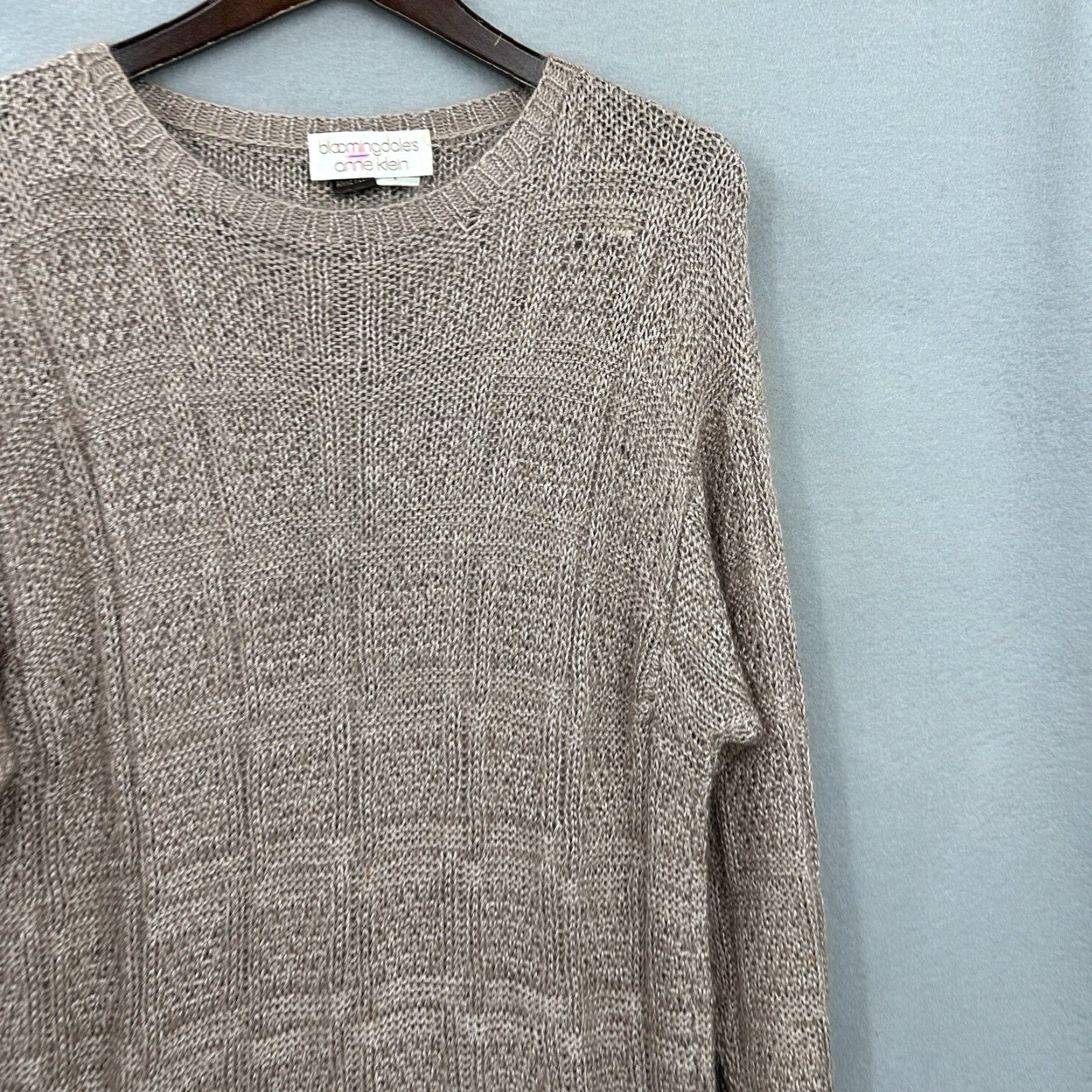 Anne Klein Anne Klein Bloomingdales Sweater Womens L Beige y2k Oversize Mohair Silk Blend Quiet Size L / US 10 / IT 46 - 3 Thumbnail