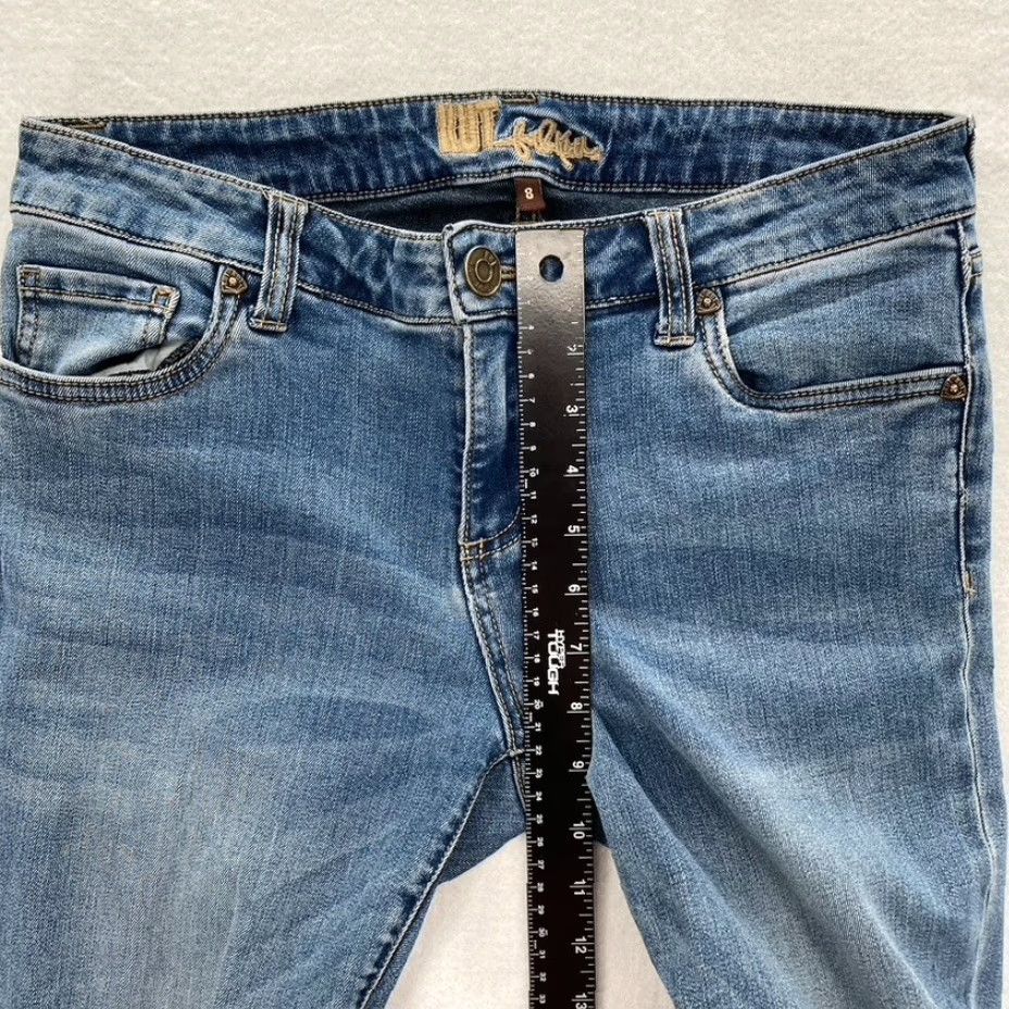Vintage KUT from the Kloth Womens Size 8 Denim Skinny Jeans Distressed Medium Wash Blue Cotton Blend Stretch Jeans Womens 8 Size 30" / US 8 / IT 44 - 7 Thumbnail