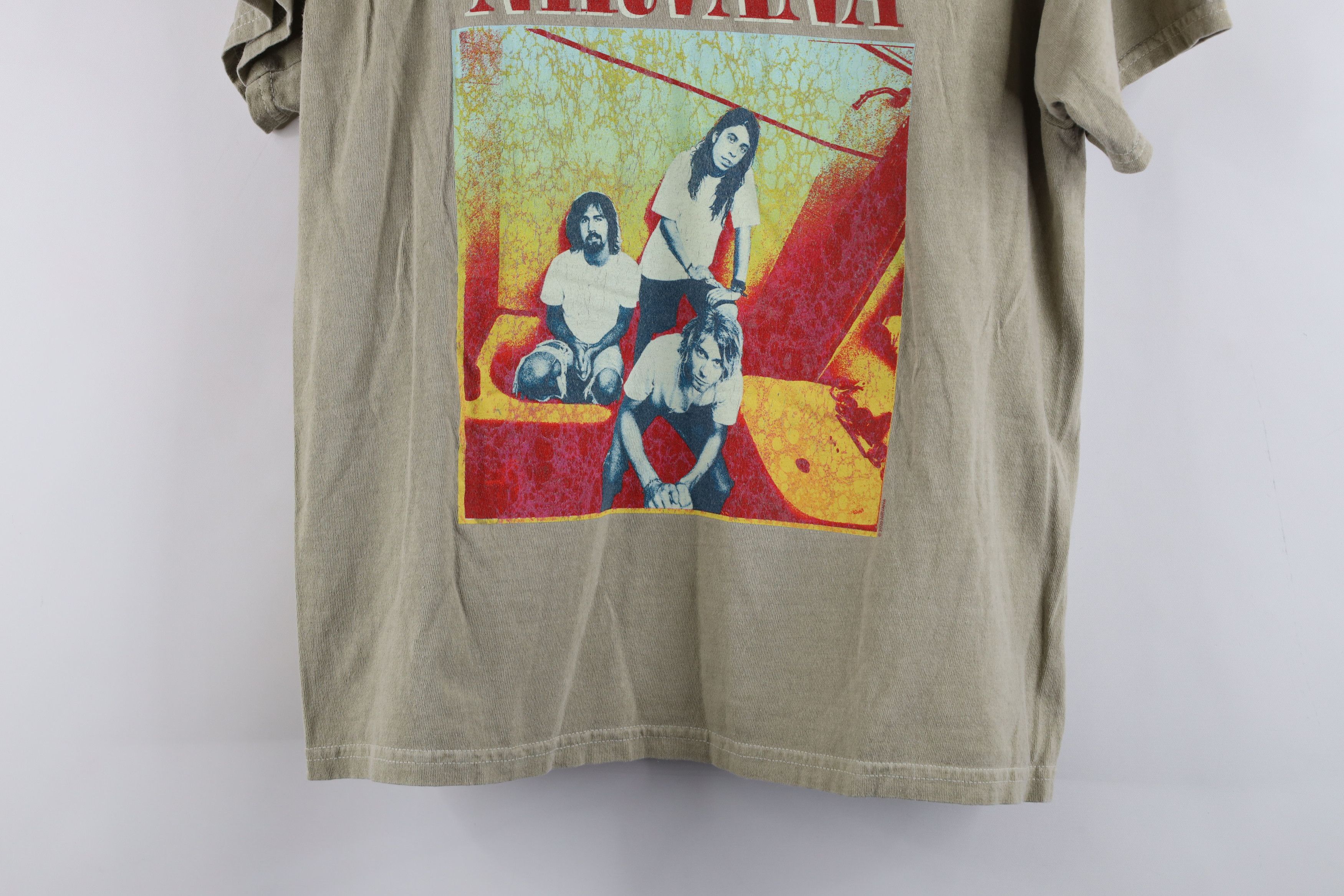 Vintage Vintage Y2K Retro Nirvana Band Short Sleeve T-Shirt Beige Size S / US 4 / IT 40 - 3 Thumbnail