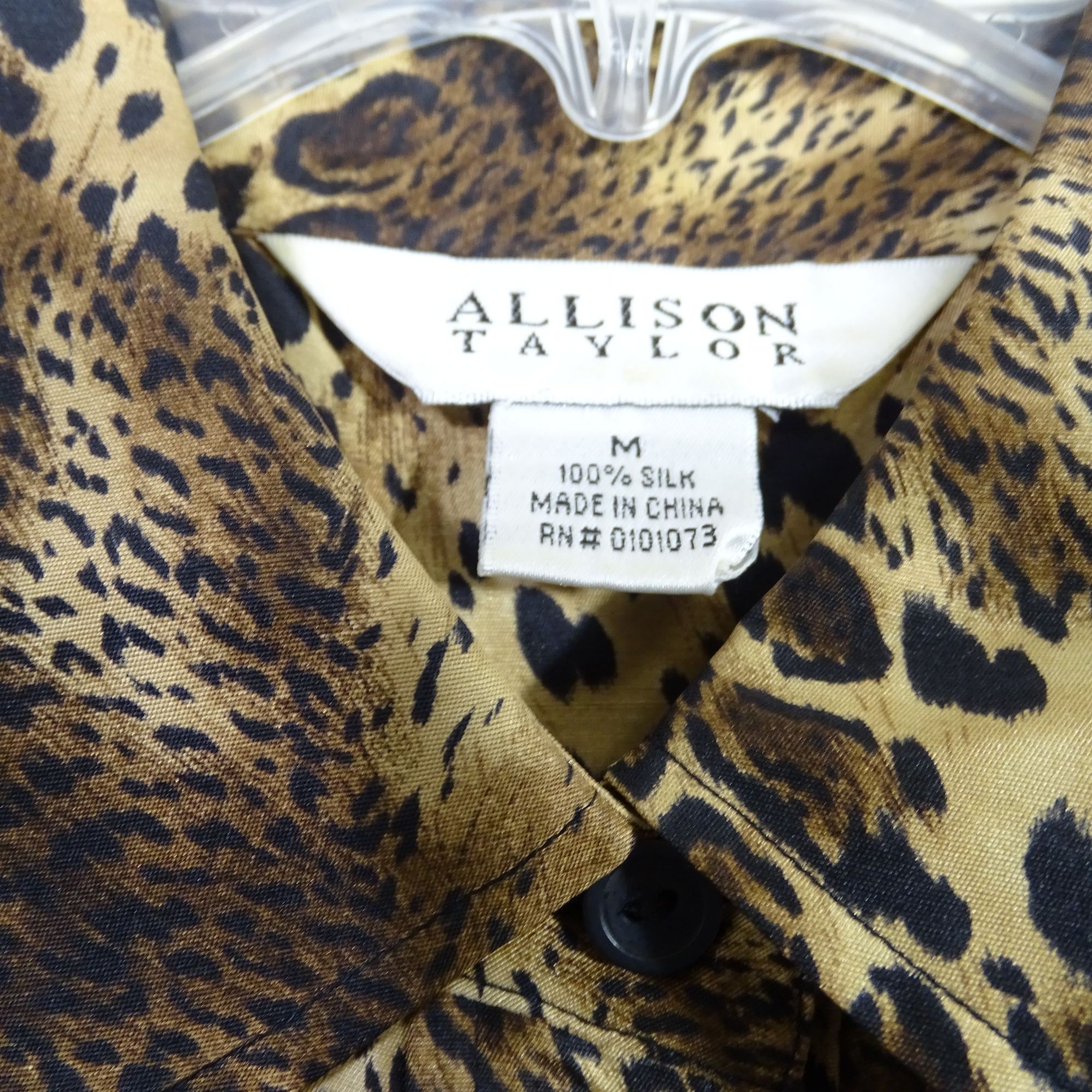 Vintage Allison Taylor Leopard An Print Silk Shirt Dress Size M Size M / US 6-8 / IT 42-44 - 5 Thumbnail