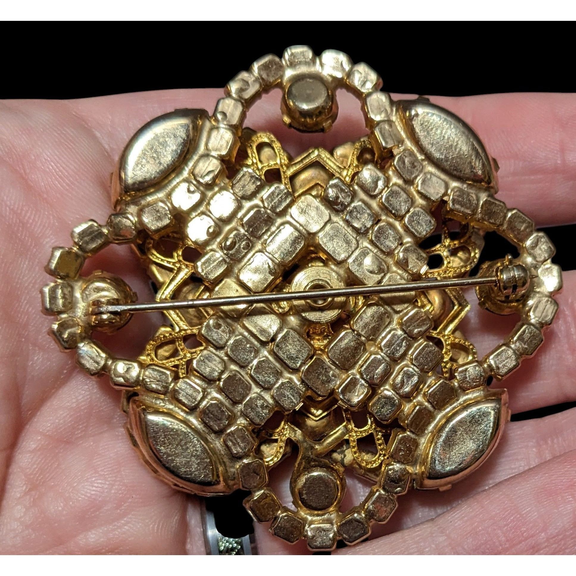Other Vintage Floral Glam Multilayer Gold And Purple Rhinestone Br Size ONE SIZE - 3 Thumbnail