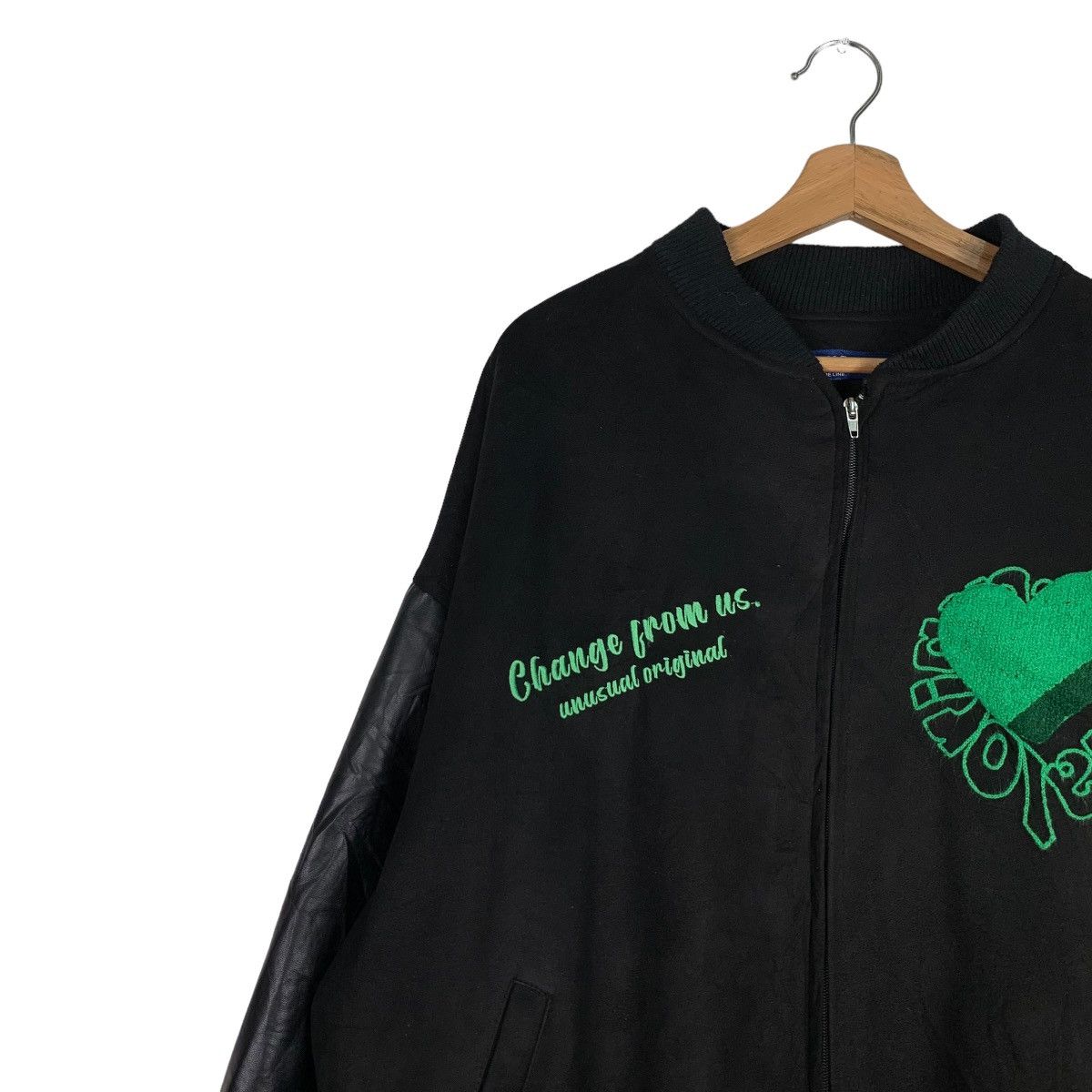 Japanese Brand UNUSUAL ORIGINAL Big Logo Oversized Bomber Jacket #0907-C40 Size US M / EU 48-50 / 2 - 8 Thumbnail