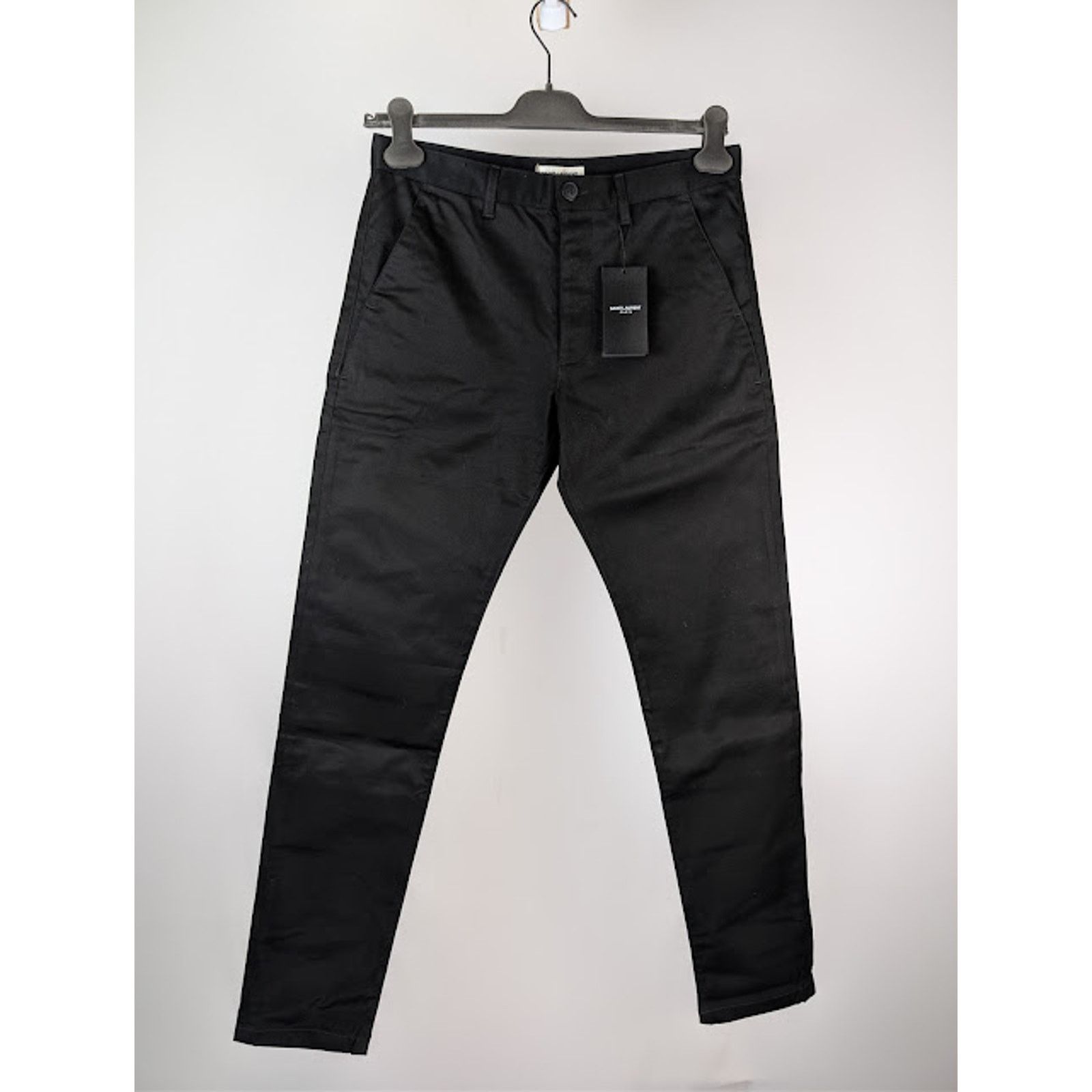 Saint Laurent Paris o1rshd1 Slim Fit Cotton Chino Pants in Black Size US 36 / EU 52 - 2 Thumbnail