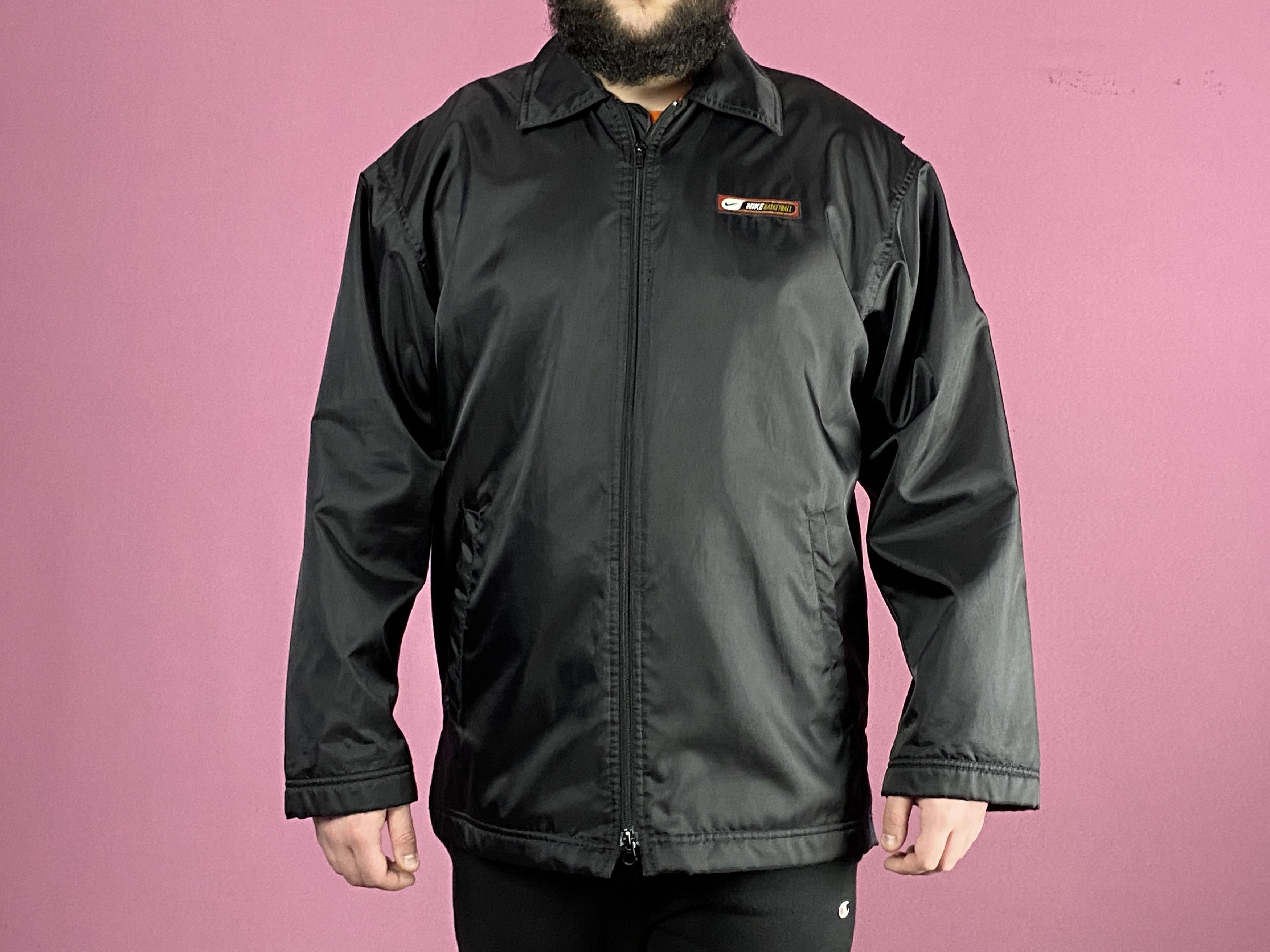 Nike × Vintage 90s Nike Basketball Vintage Men's Coach Jacket - S Size US S / EU 44-46 / 1 - 4 Thumbnail