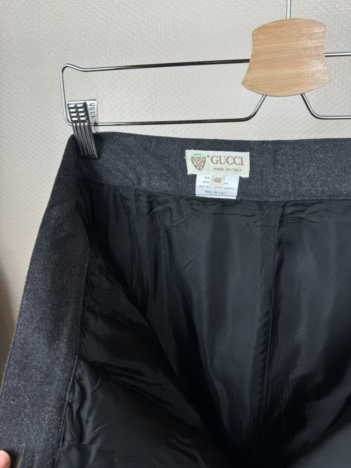 Gucci Gucci vintage wool pencil straight skirt gray anthracite L Size 34" / US 12 / IT 48 - 15 Thumbnail