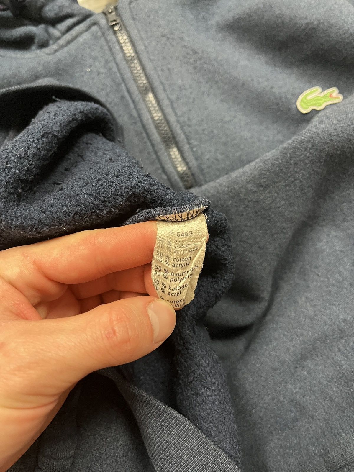 Lacoste × Vintage Vintage Lacoste 1/4 Zip Hoodie Faded Big Logo Y2K Size US S / EU 44-46 / 1 - 16 Thumbnail