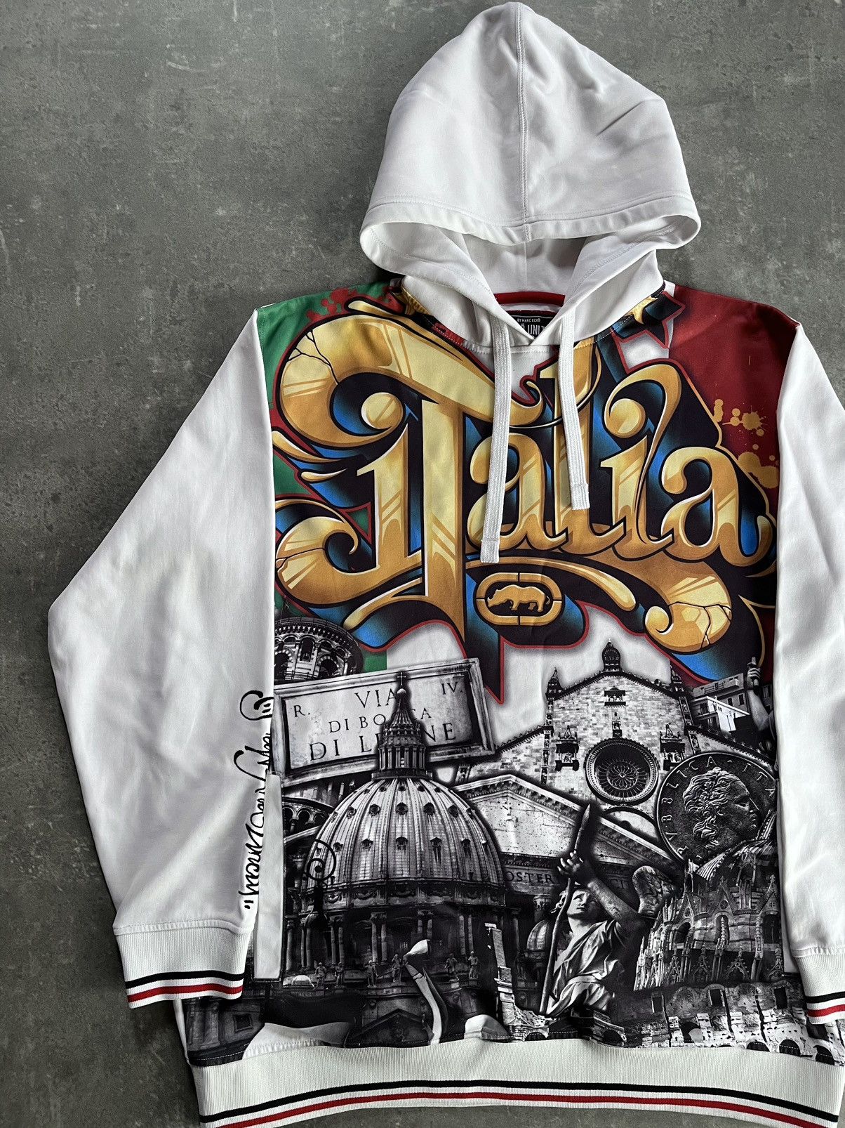 Ecko Unltd. Ecko Unltd. Italia AOP Printed Baggy Hoodie XXL Rare Size US XXL / EU 58 / 5 - 3 Thumbnail