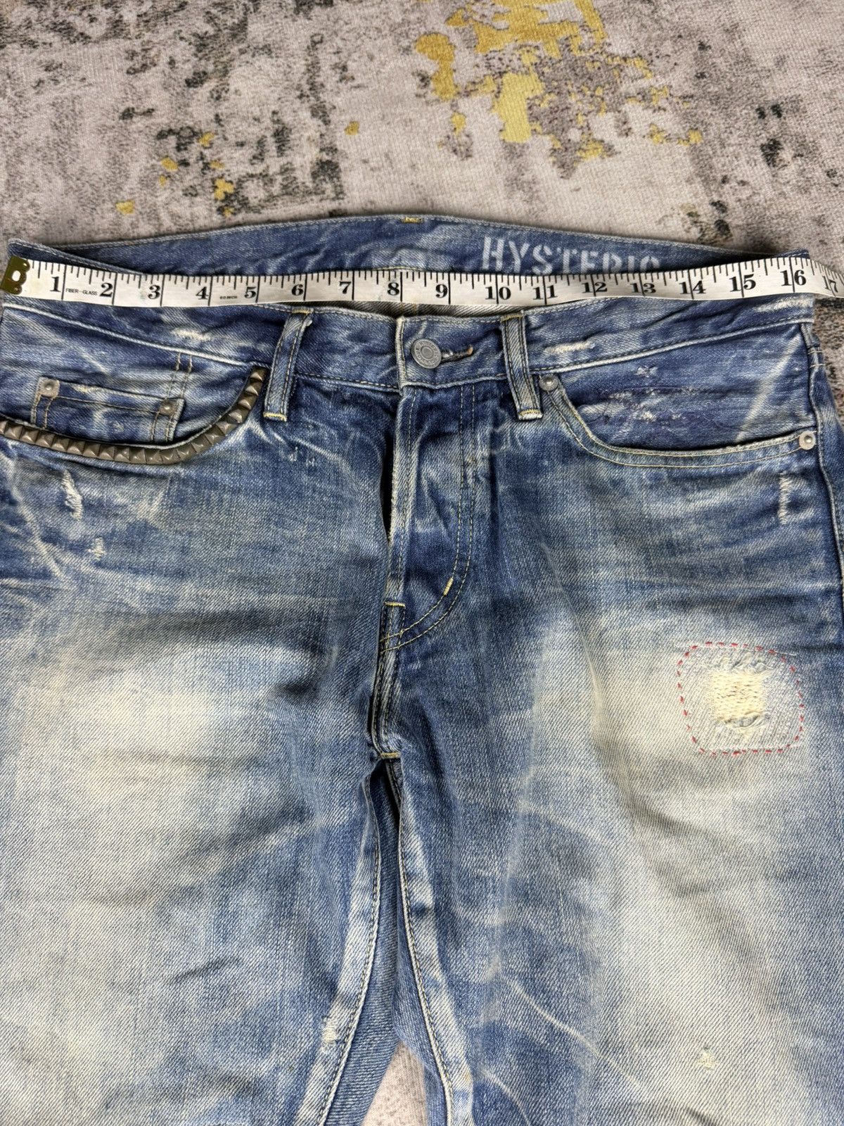 Hysteric Glamour Hysteric Glamour Studded Selvedge Mudwash Jeans Size US 32 / EU 48 - 9 Thumbnail
