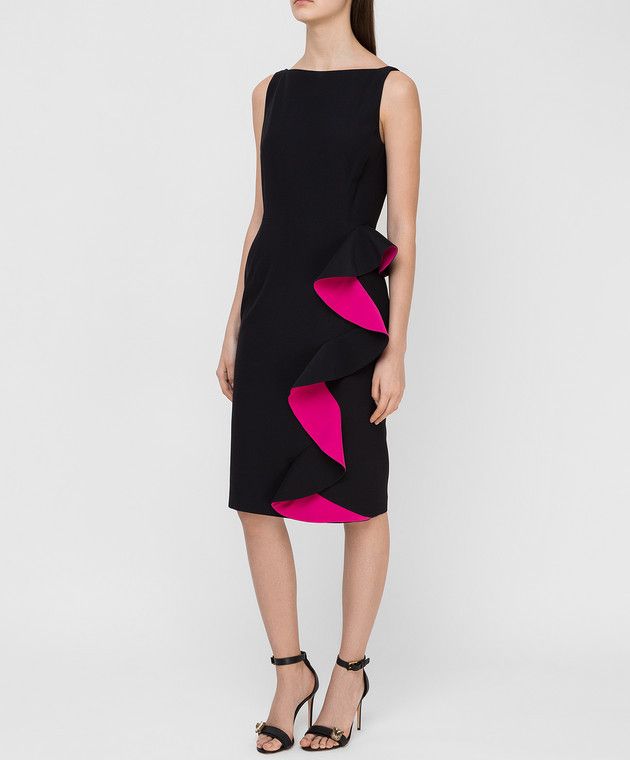 Alexander McQueen o1y0325 Midi Dress in Black Size M / US 6-8 / IT 42-44 - 3 Thumbnail
