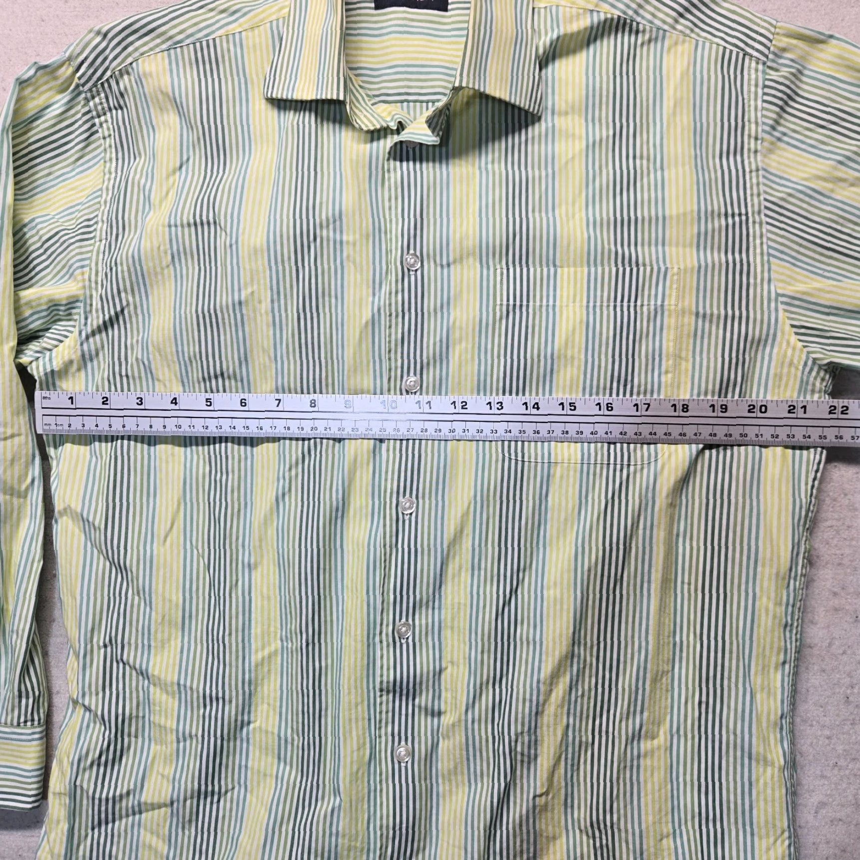 Nautica Nautica Button-Up Shirt Men's Long Sleeve Striped Green White 15.5 32/33 Casual Colorful 100% Cotton Size US L / EU 52-54 / 3 - 4 Thumbnail