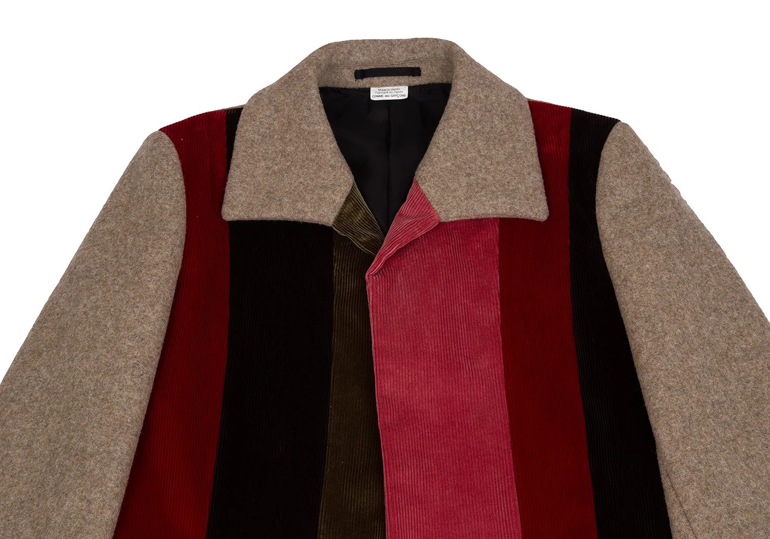 Comme des Garcons Homme Plus Front Corduroy Panel Compressed Wool Coat Multi Size M Size US M / EU 48-50 / 2 - 2 Thumbnail