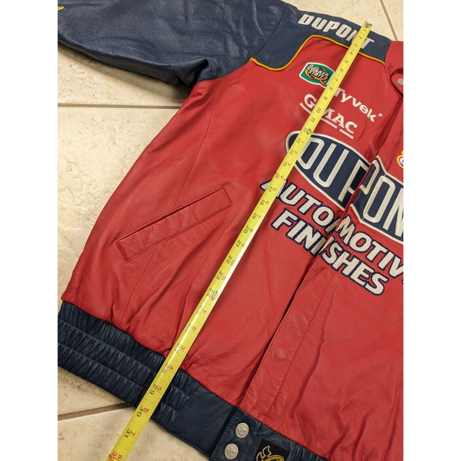 Chase Authentics Leather NASCAR Jacket Racing Dupont Winston Cup Jeff Gordon Size US XL / EU 56 / 4 - 12 Thumbnail
