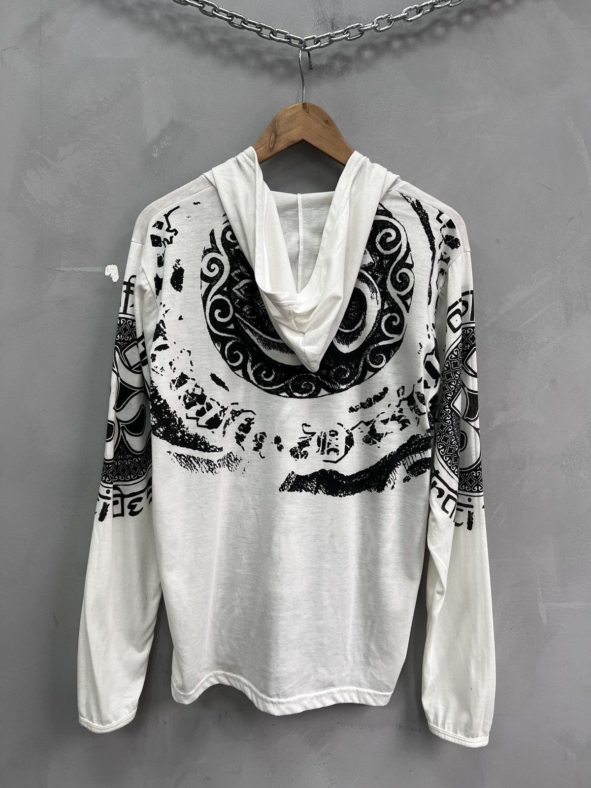 Japanese Brand White Hoodie Buddha Ganesh print Boho style Size US M / EU 48-50 / 2 - 8 Thumbnail