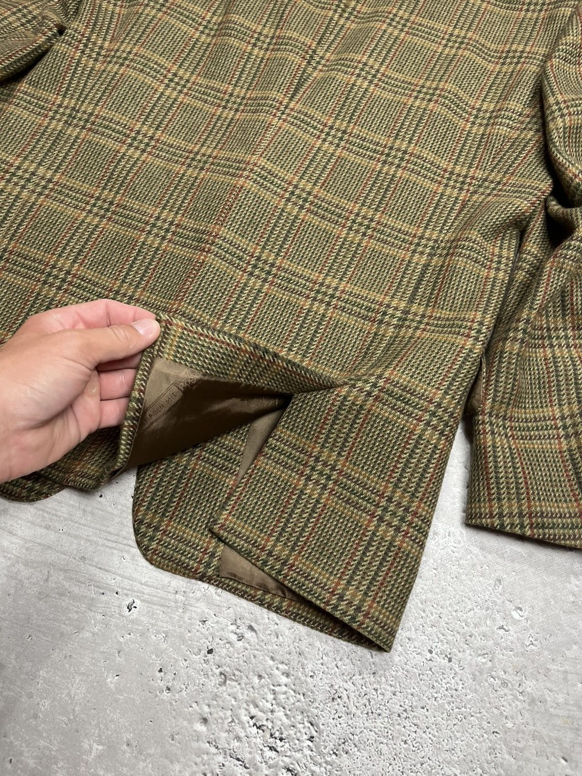 Bogner Bogner Wool Plaid Blazer Jacket Brown Green Check Size 48 Size 38R - 17 Thumbnail