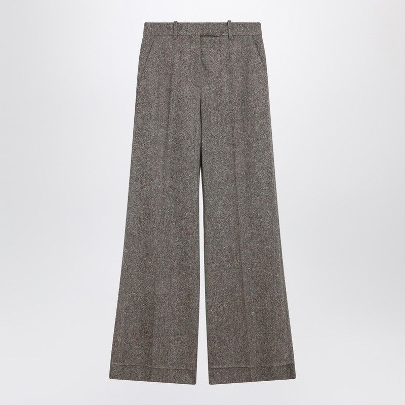 Valentino Valentino Ivory/Brown Patterned Wool Trousers Size 28" / US 6 / IT 42 - 1 Thumbnail