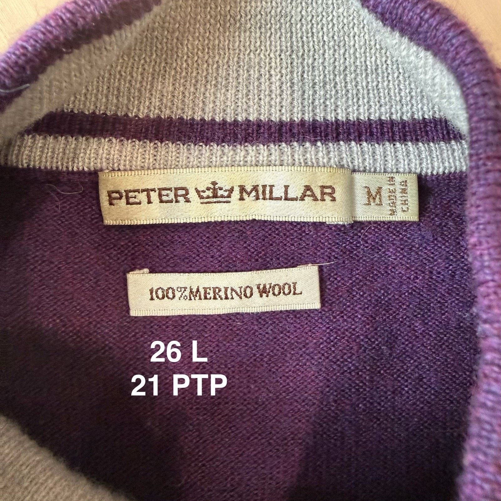 Peter Millar Peter Millar Merino Wool 1/4 Zip Pullover Medium Purple Size US M / EU 48-50 / 2 - 8 Thumbnail