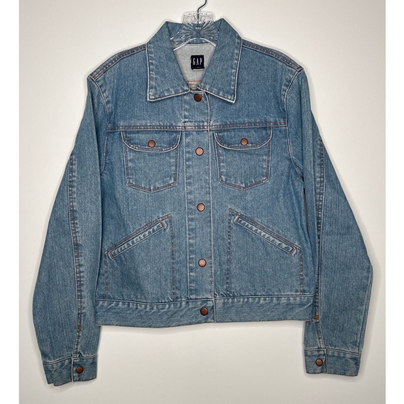 Gap Y2K GAP Denim Trucker Jacket Light Wash Size L 2001 Unisex Size L / US 10 / IT 46 - 6 Thumbnail