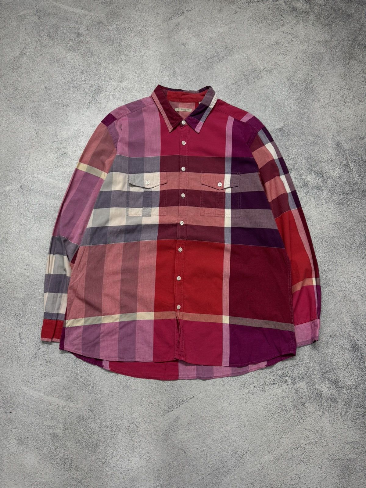 Burberry Vintage Y2k Luxury Burberry Brit Red Button-Up Shirt Size US XL / EU 56 / 4 - 3 Thumbnail