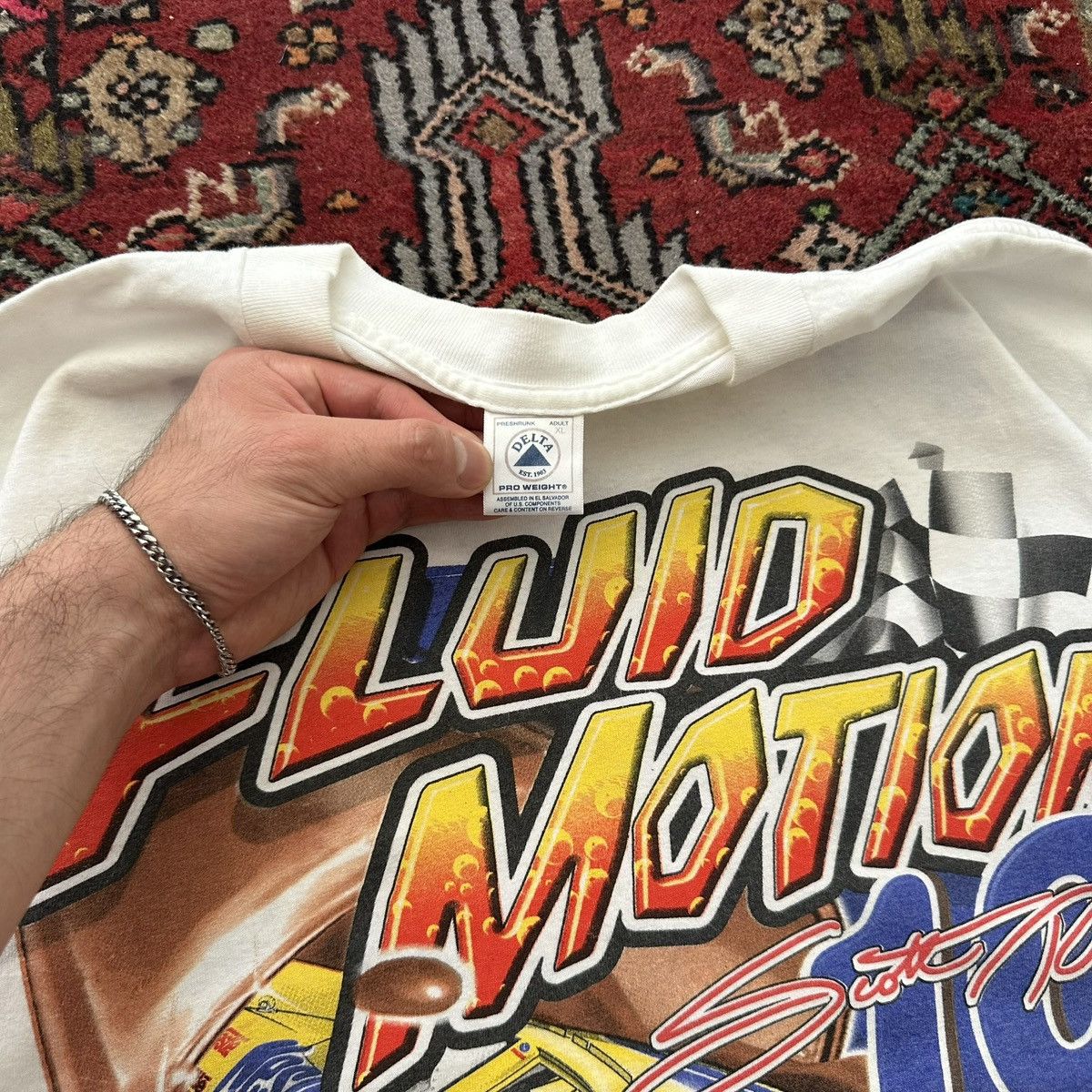 Vintage 90s NASCAR Nesquik Scott Riggs Racing Long Sleeve T-Shirt Size US XL / EU 56 / 4 - 5 Thumbnail