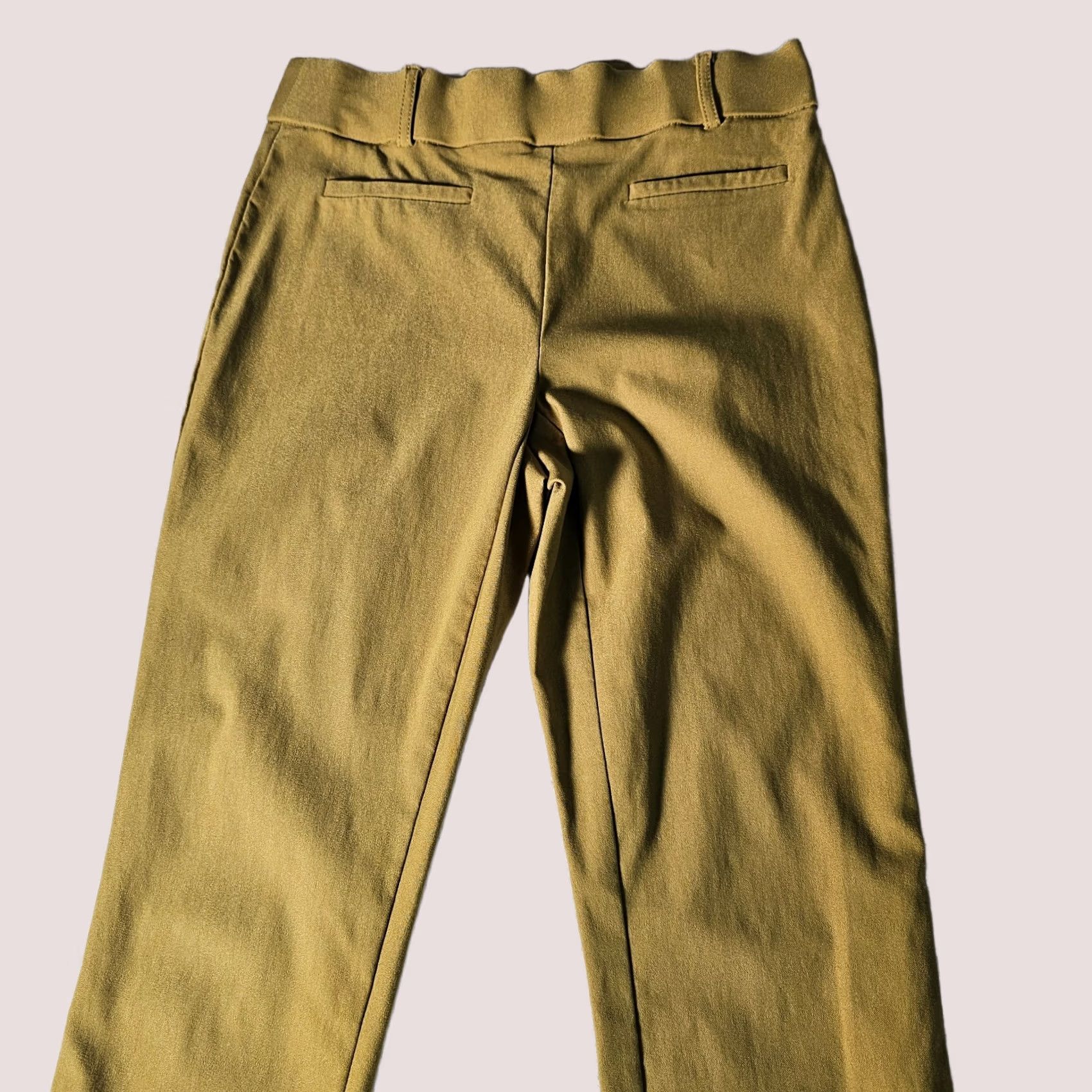 Vintage Jules & Leopold Pants Womens S Green Pull On High Rise Crop Rayon Blend Knit Front Flat Front Button Casual Formal Size 28" / US 6 / IT 42 - 1 Thumbnail