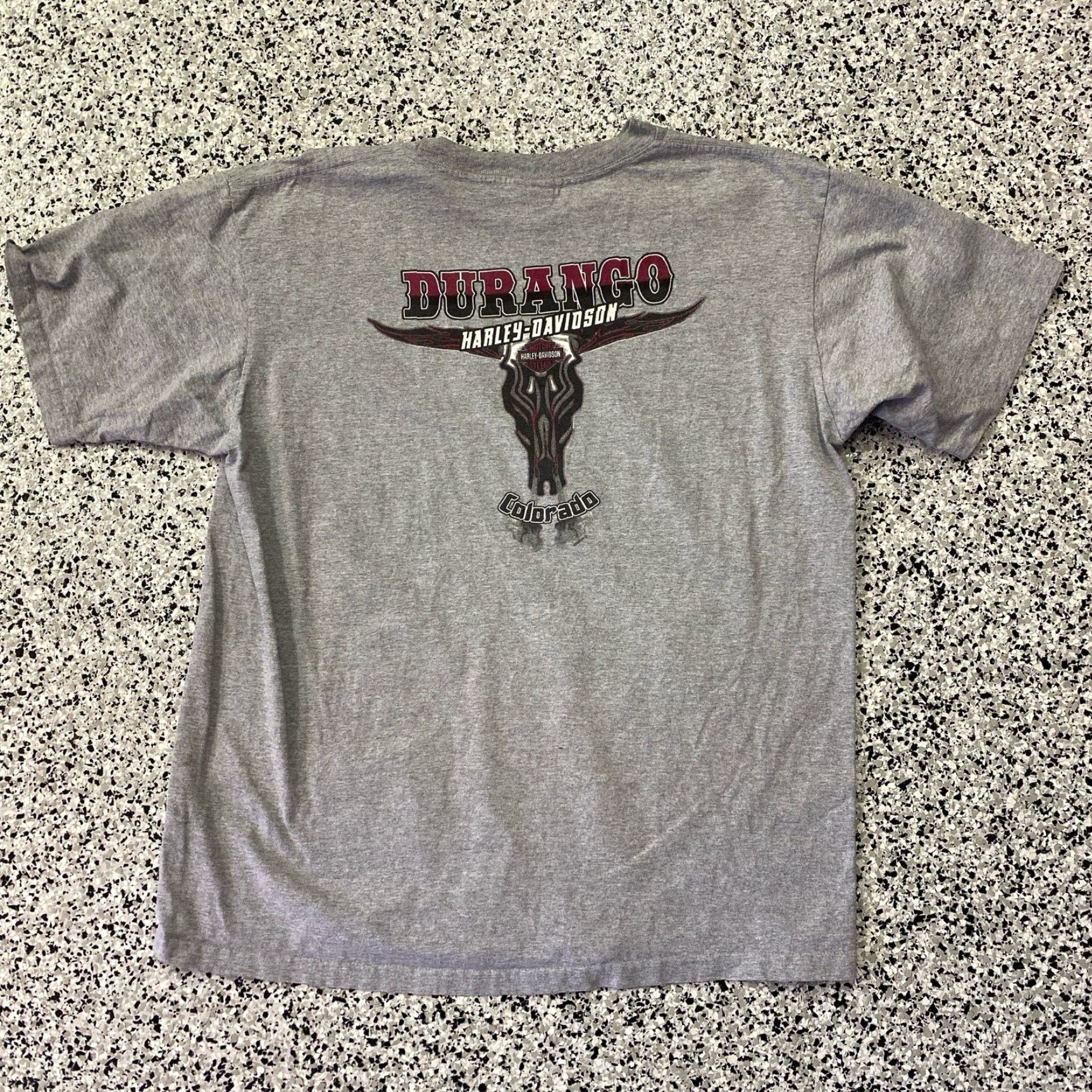 Harley Davidson VINTAGE Harley-Davidson T Shirt Adult XL Gray Short Sleeve Crew Neck Graphic Print Double-Sided Men Mens Size US XL / EU 56 / 4 - 3 Thumbnail