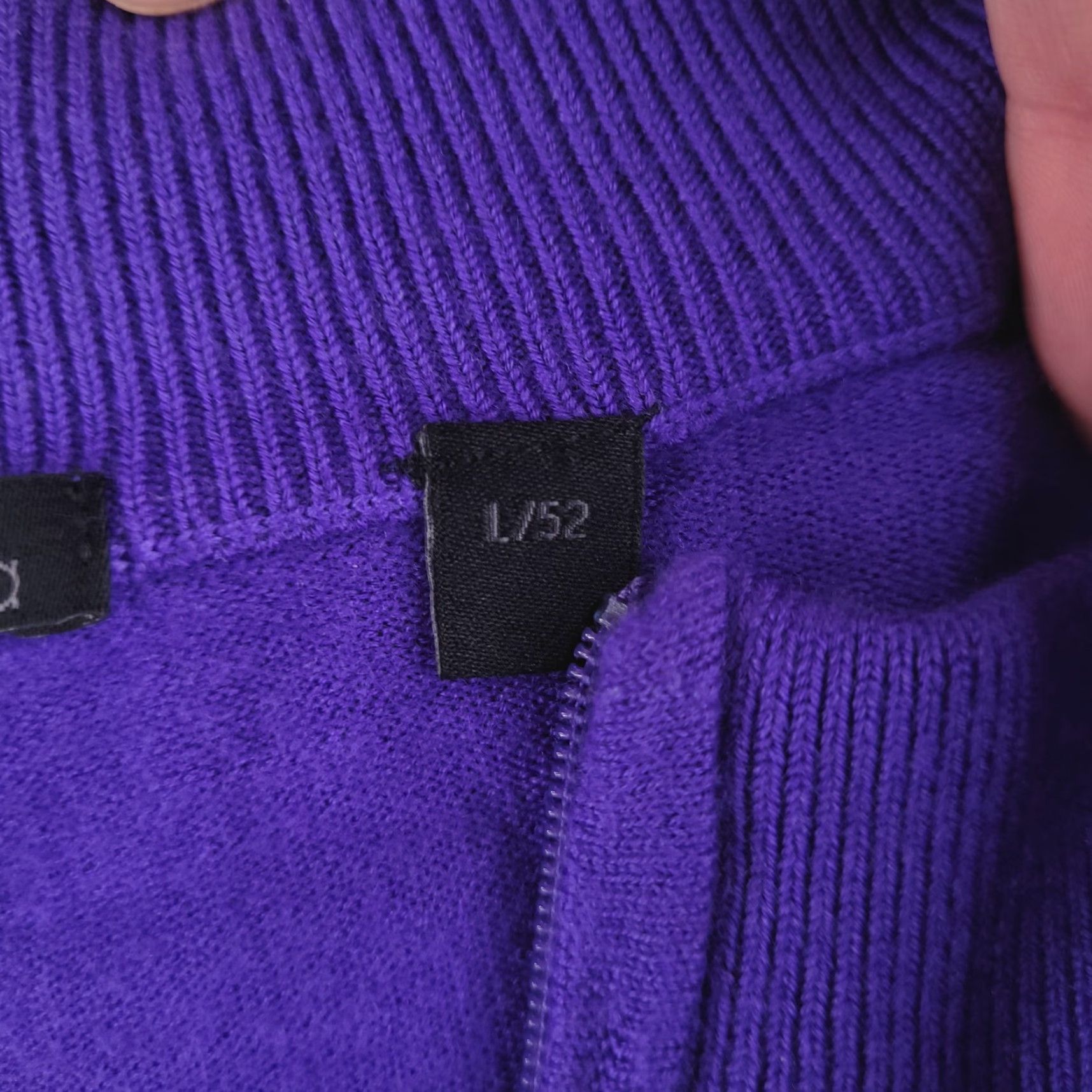 Layer 8 Raffi Shaya Sweater Mens Medium Quarter Zip Merino Wool Purple | Solid Layer Pullover Knit Shirt Womens? Size US M / EU 48-50 / 2 - 4 Thumbnail