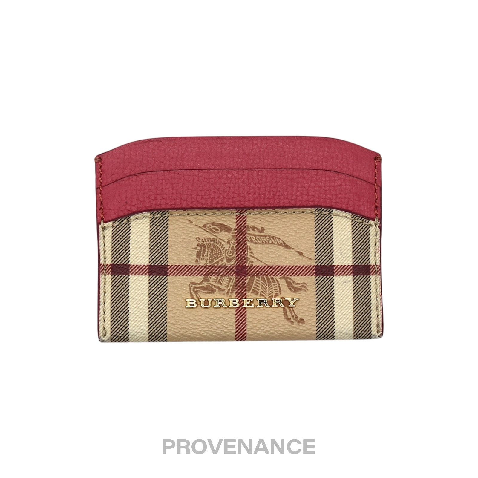 Burberry 🔴 Burberry Card Holder Wallet - Haymarket Check Pink Size ONE SIZE - 1 Thumbnail