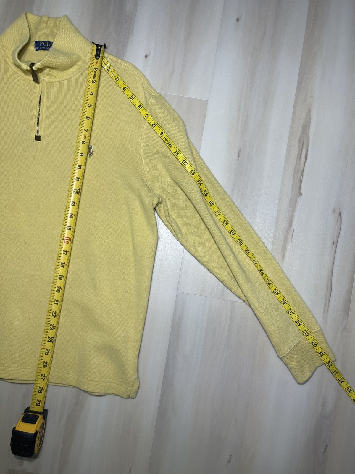 Polo Ralph Lauren Polo Ralph Lauren Pullover Yellow 1/4 Quarter Zip Sweater L Size US L / EU 52-54 / 3 - 5 Thumbnail