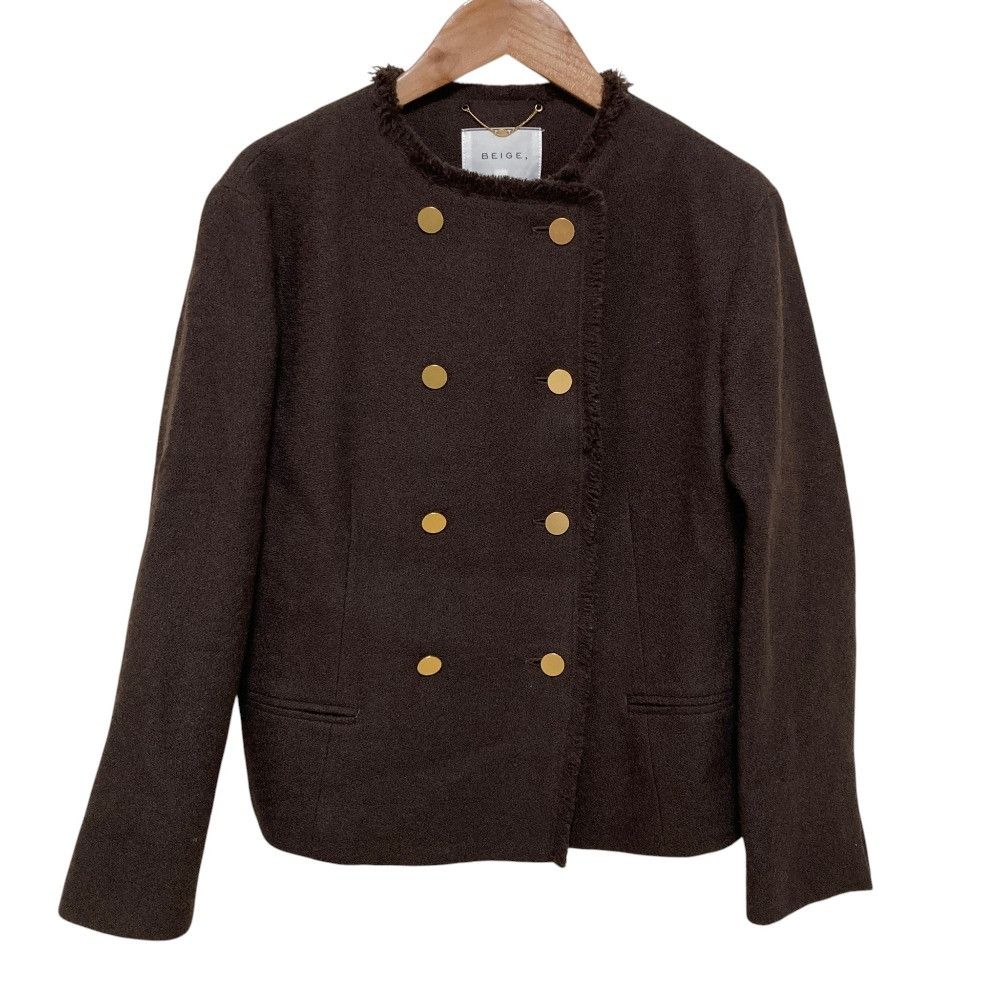 Other Other BEIGE MILLAM Tweed Collarless Jacket Textile Outerwear DUTY FREE for USA Size ONE SIZE - 1 Thumbnail