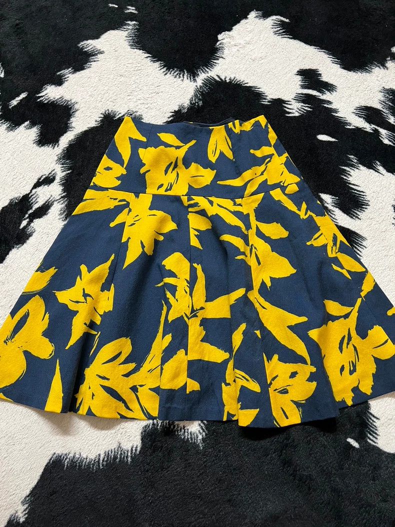 Dries Van Noten DRIES VAN NOTEN Yellow woolen leaf skirt Size 33" - 5 Thumbnail