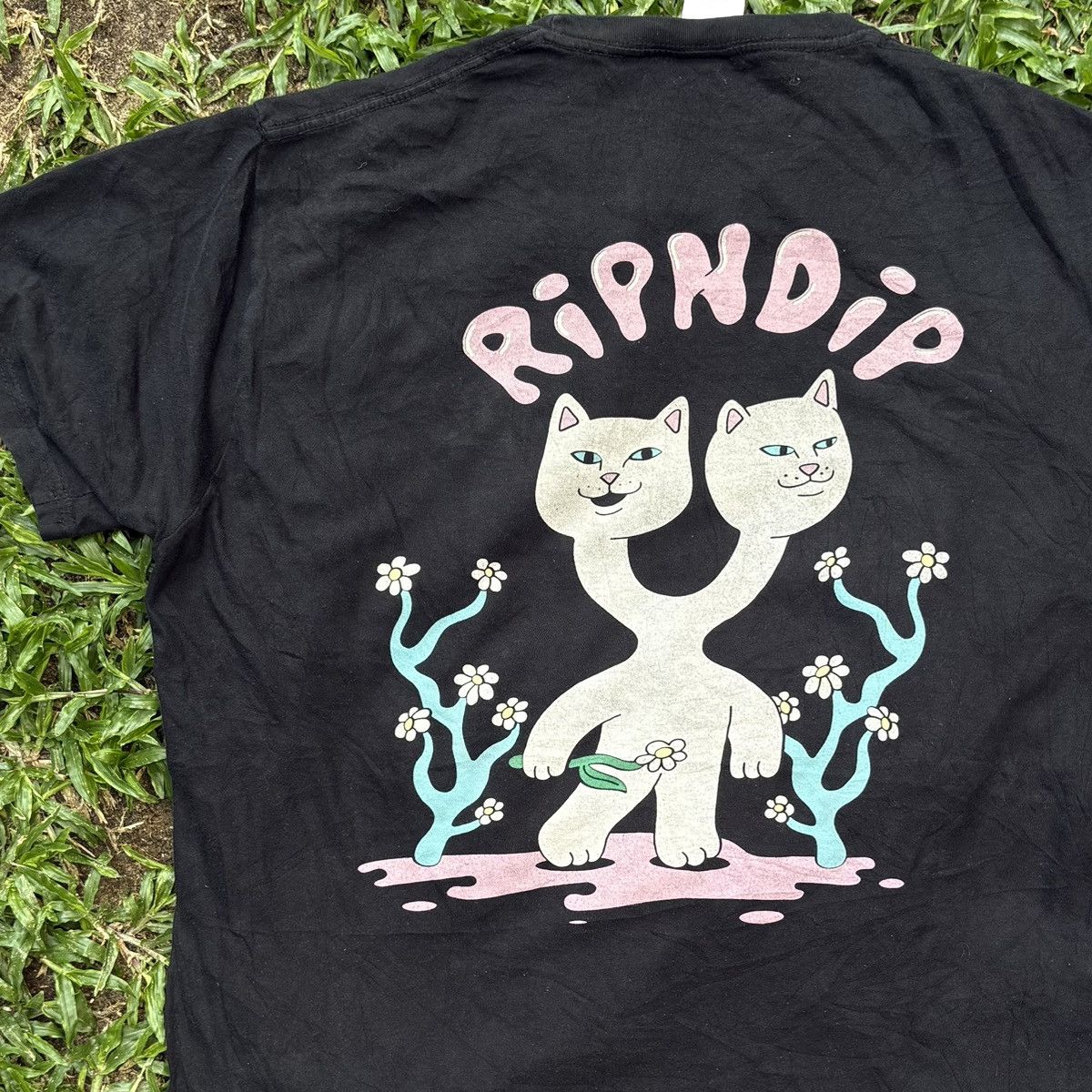 RIPNDIP RIPNDIP Two Headed Cat Graphic T-Shirt Black Size Size US L / EU 52-54 / 3 - 3 Thumbnail