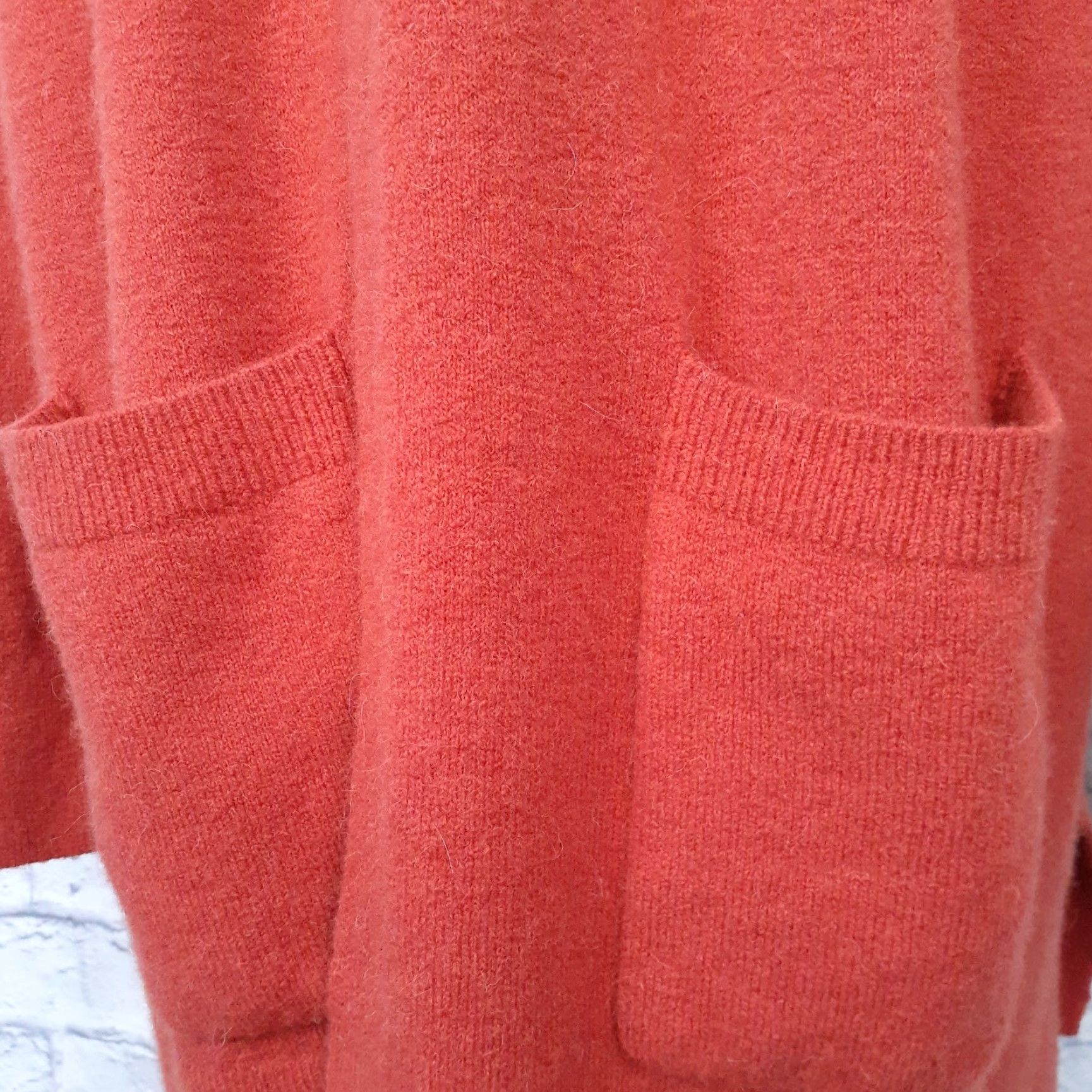 Madewell VINTAGE Madewell Cardigan Sweater Wool Blend Open Front Medium Orange Women Adjustable Pockets Size M / US 6-8 / IT 42-44 - 4 Thumbnail