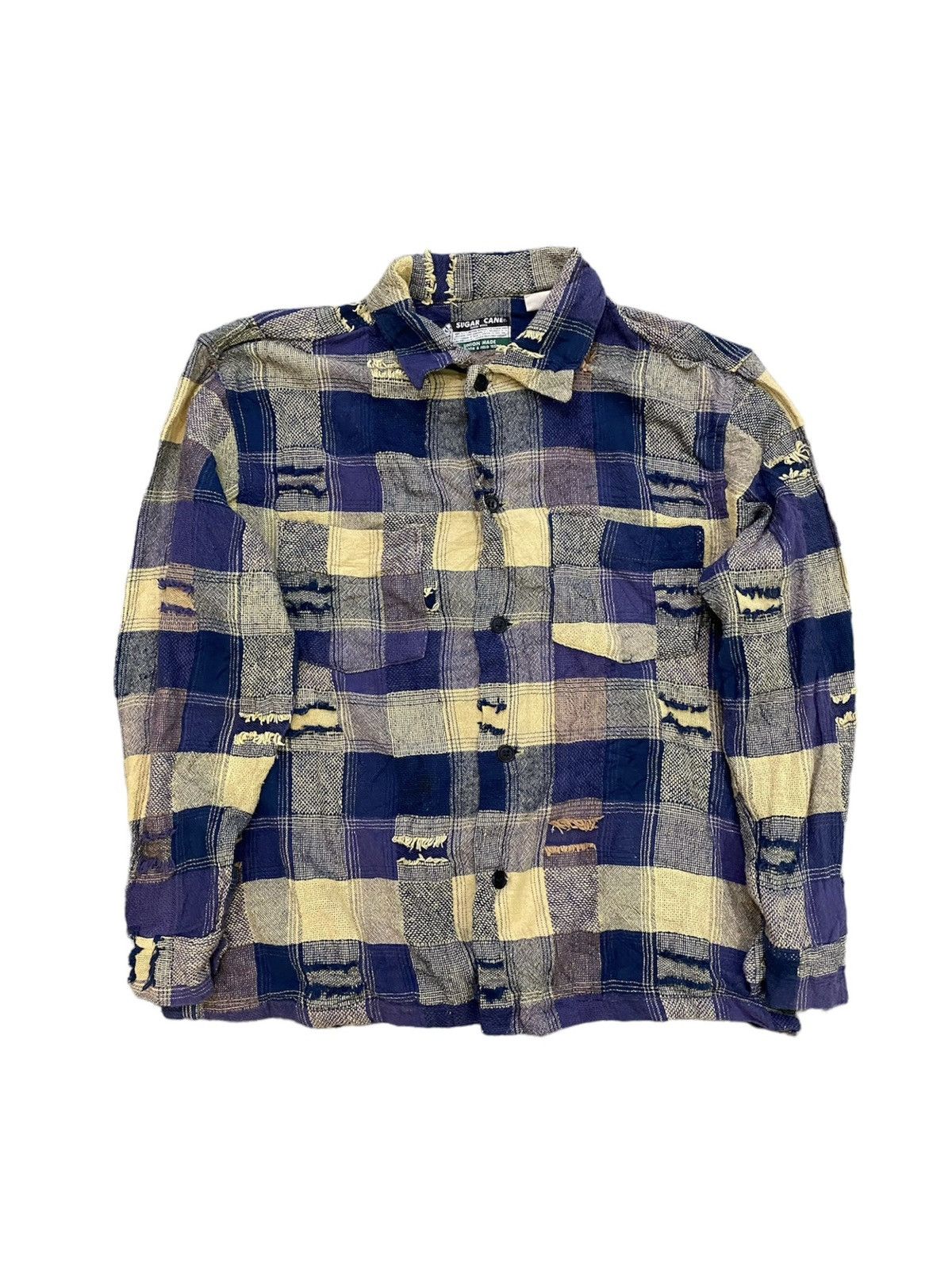Sugar Cane Sugar Cane Sashiko Boro Patchwork Pocket Shirt Size US M / EU 48-50 / 2 - 2 Thumbnail