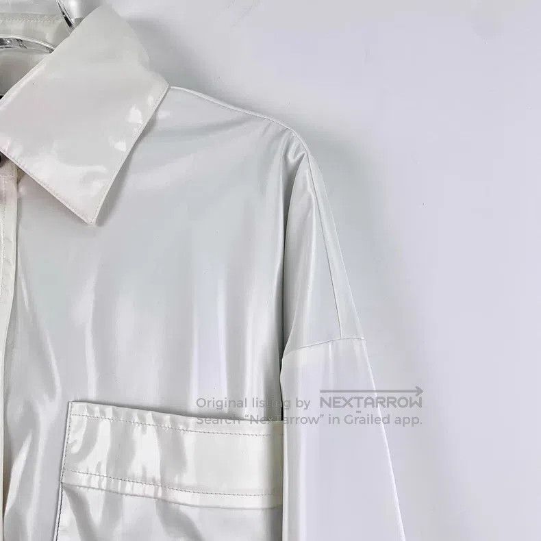 Fendi Fendi White lined logo full-print patent leather lapel sin Size XS / US 0-2 / IT 36-38 - 3 Thumbnail