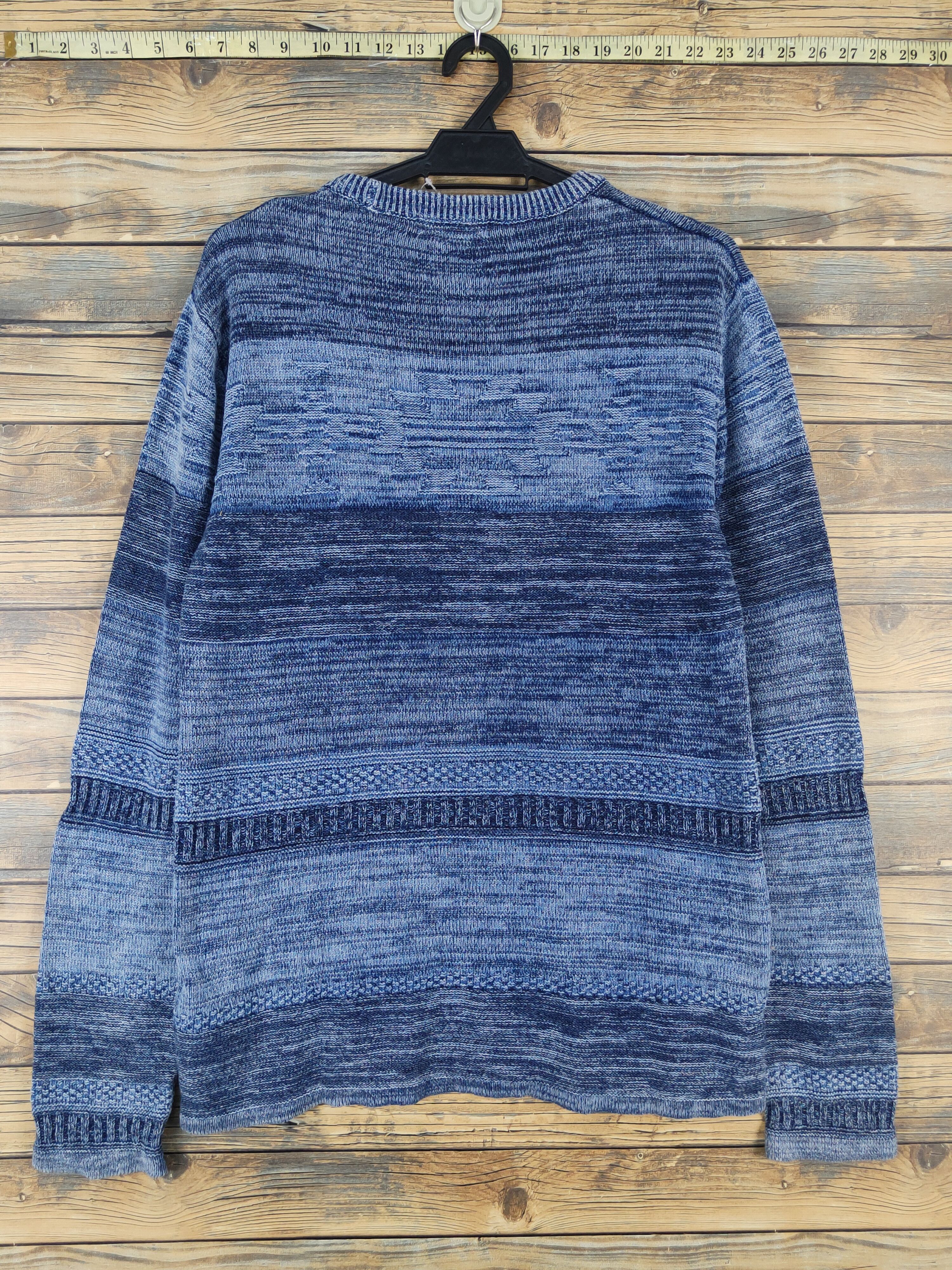Aran Isles Knitwear × Japanese Brand × MOUSSY Azul by Moussy Blue Knitwear japan #W12 Size US M / EU 48-50 / 2 - 7 Thumbnail