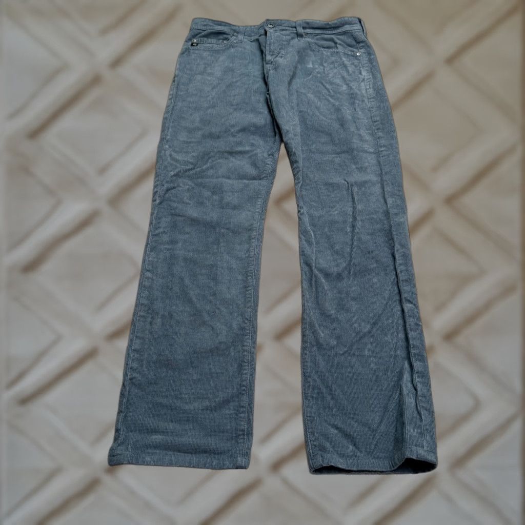 Vintage AG Adriano Goldschmied The Everett Slim Straight Corduroy Pants Mens 30x34 Blue Size US 30 / EU 46 - 1 Thumbnail
