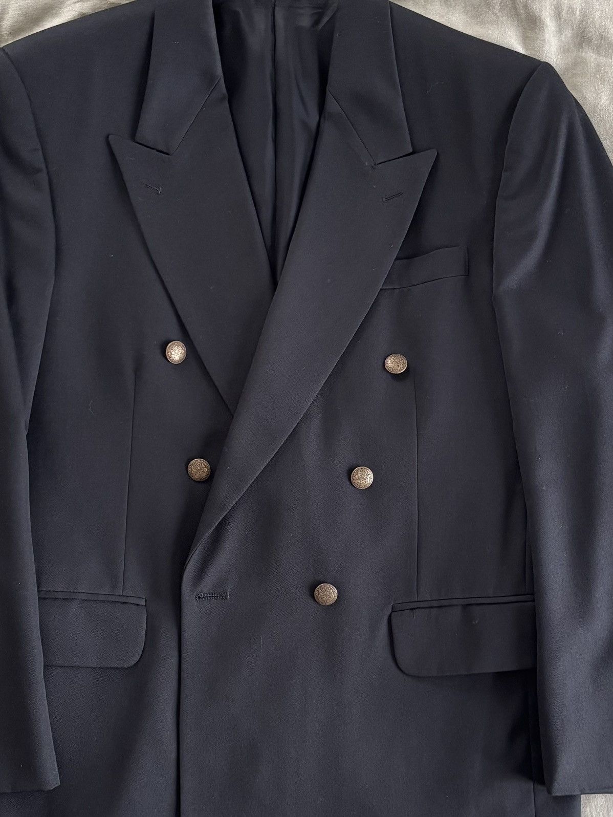 Oscar De La Renta Oscar De La Renta Double Breasted Blazer Black Size 40R - 2 Thumbnail